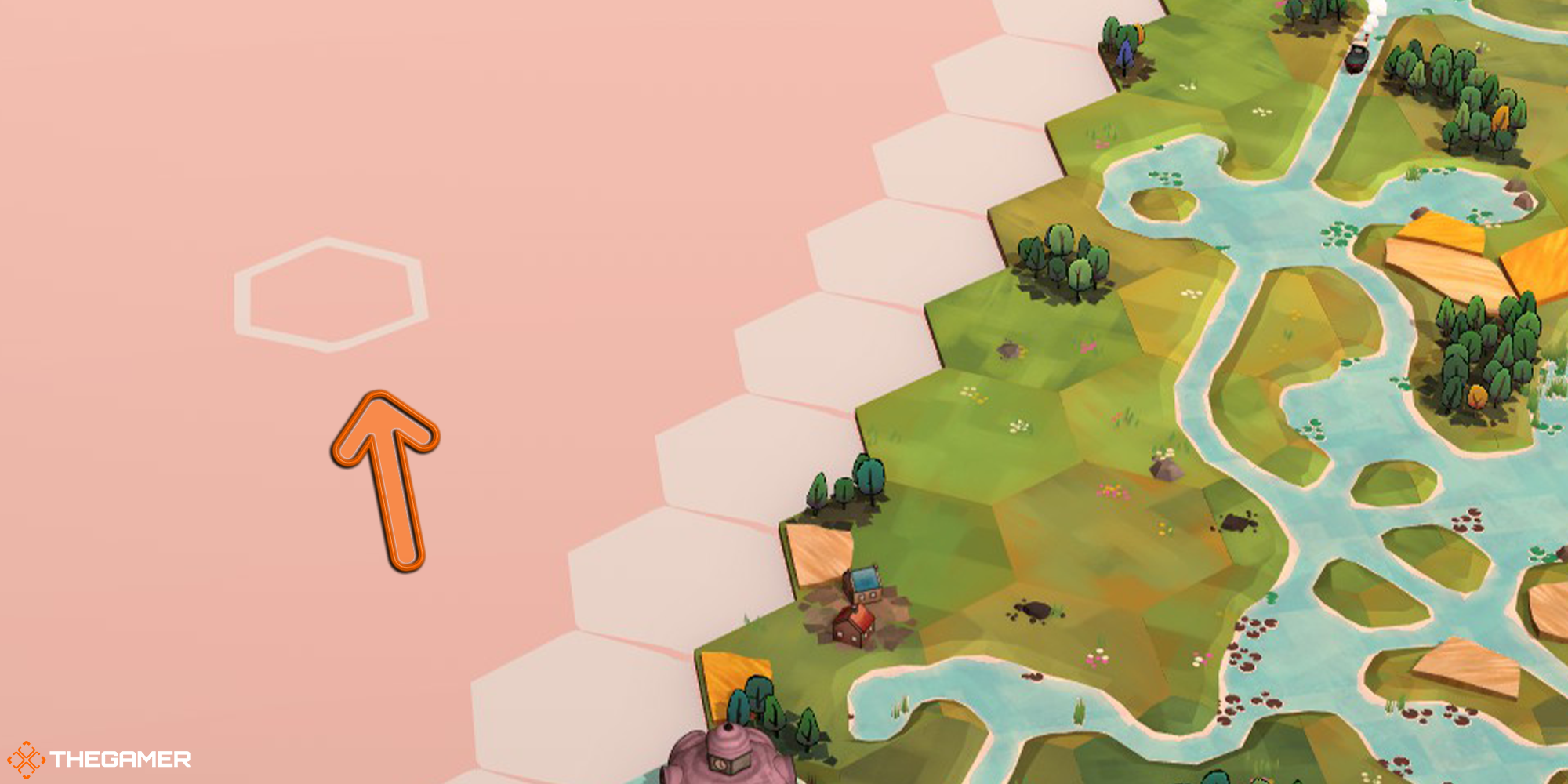 Dorfromantik - challenge tile in the distance
