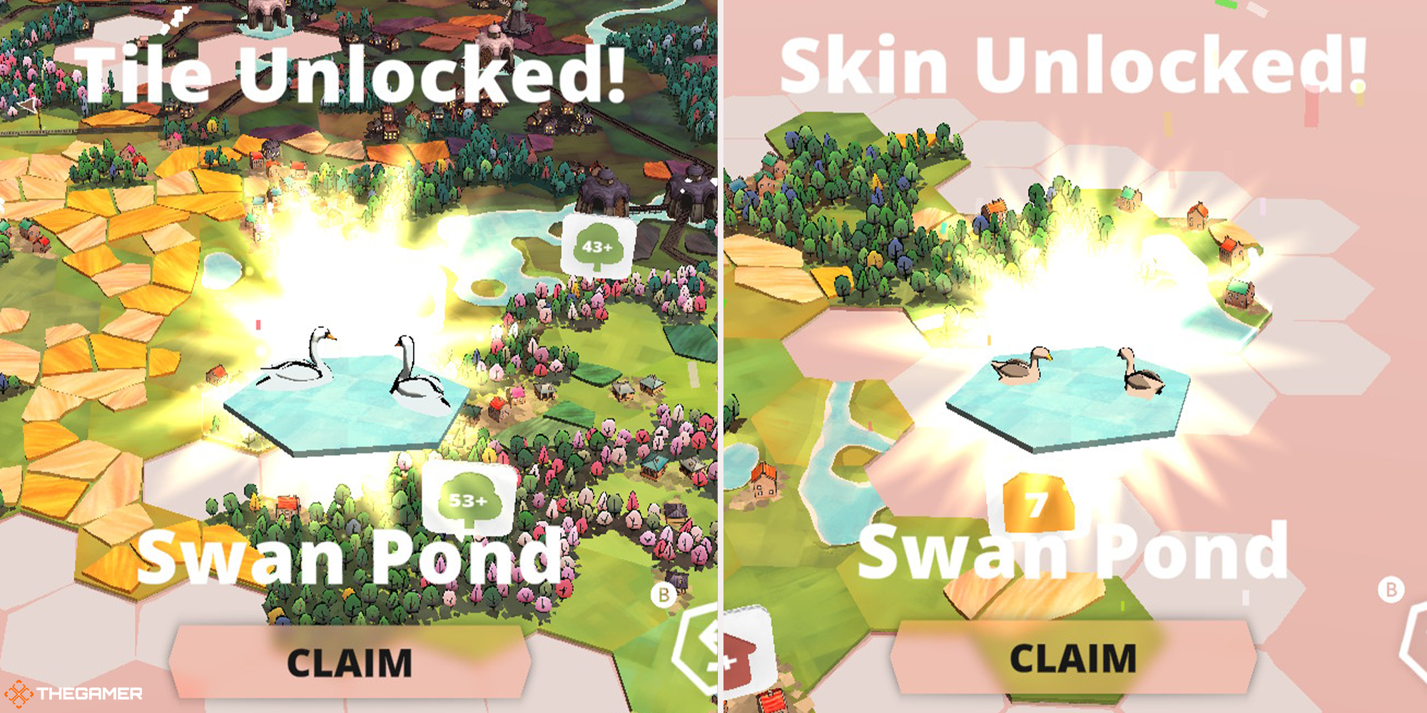 Dorfromantik - swan pond tiles and skins