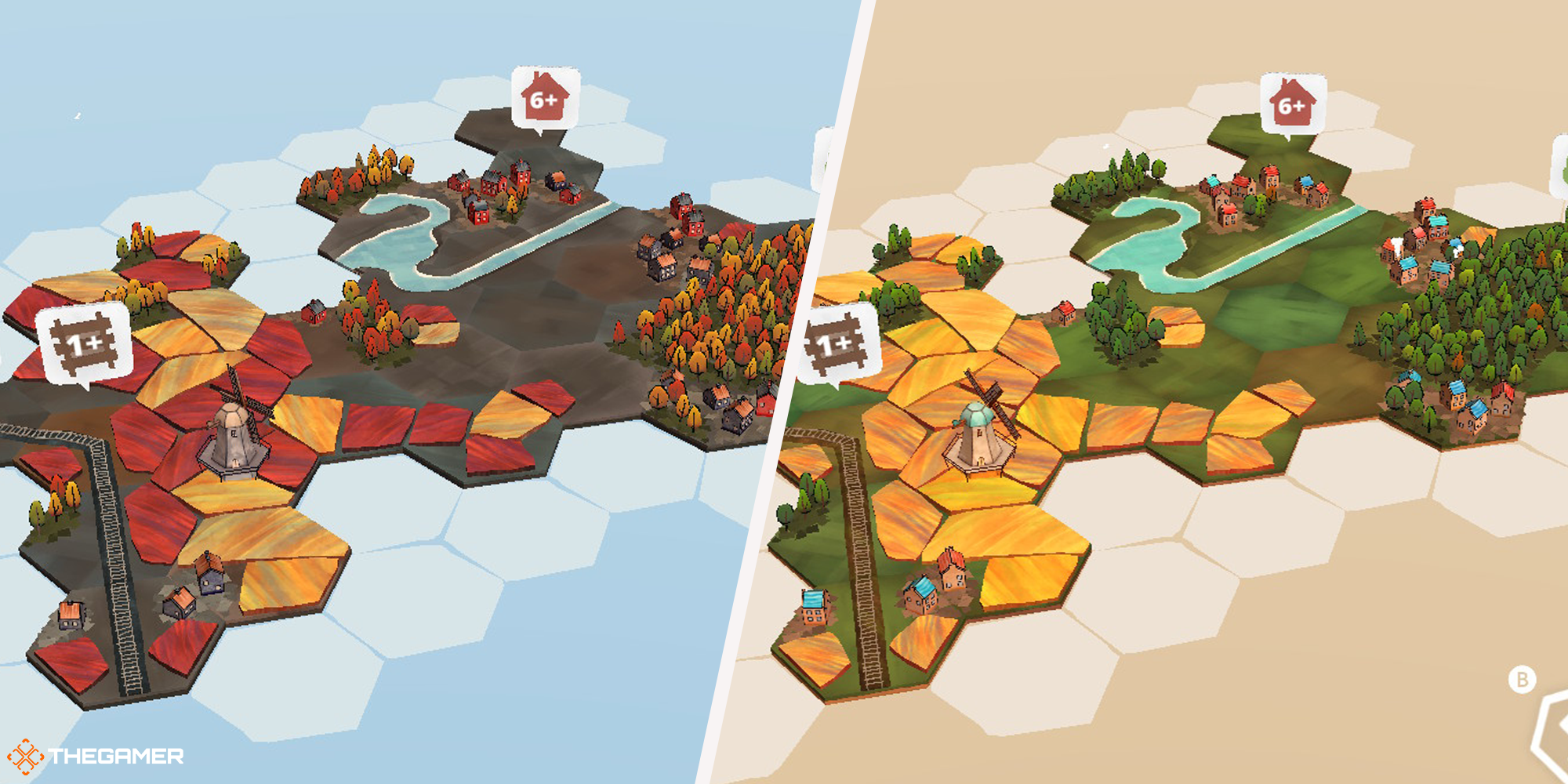 Dorfromantik two different biomes