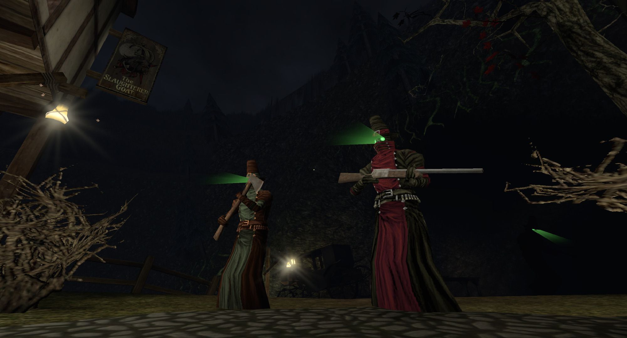 Two types of the humanoid enemies encountered in Gloomwood