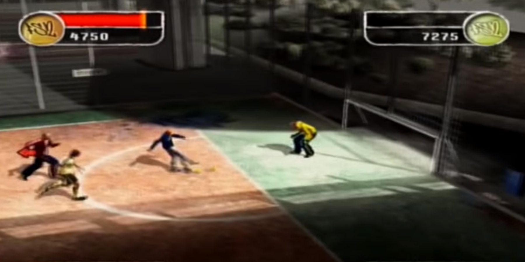 A crew of people are playing a game of soccer.