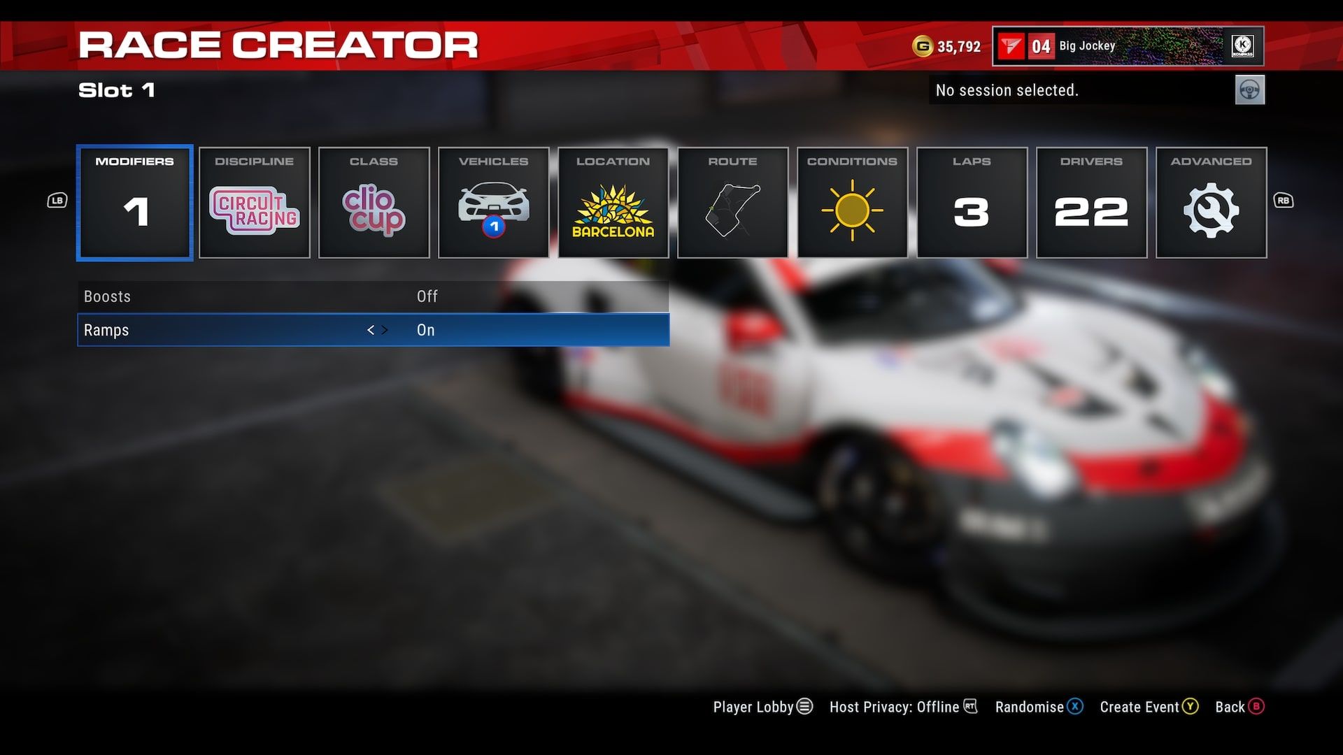GRID Legends race creator mode