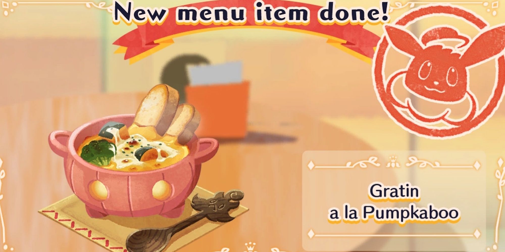 Gratin a la Pumpkaboo from Pokemon Cafe Mix and Pokemon Cafe Remix