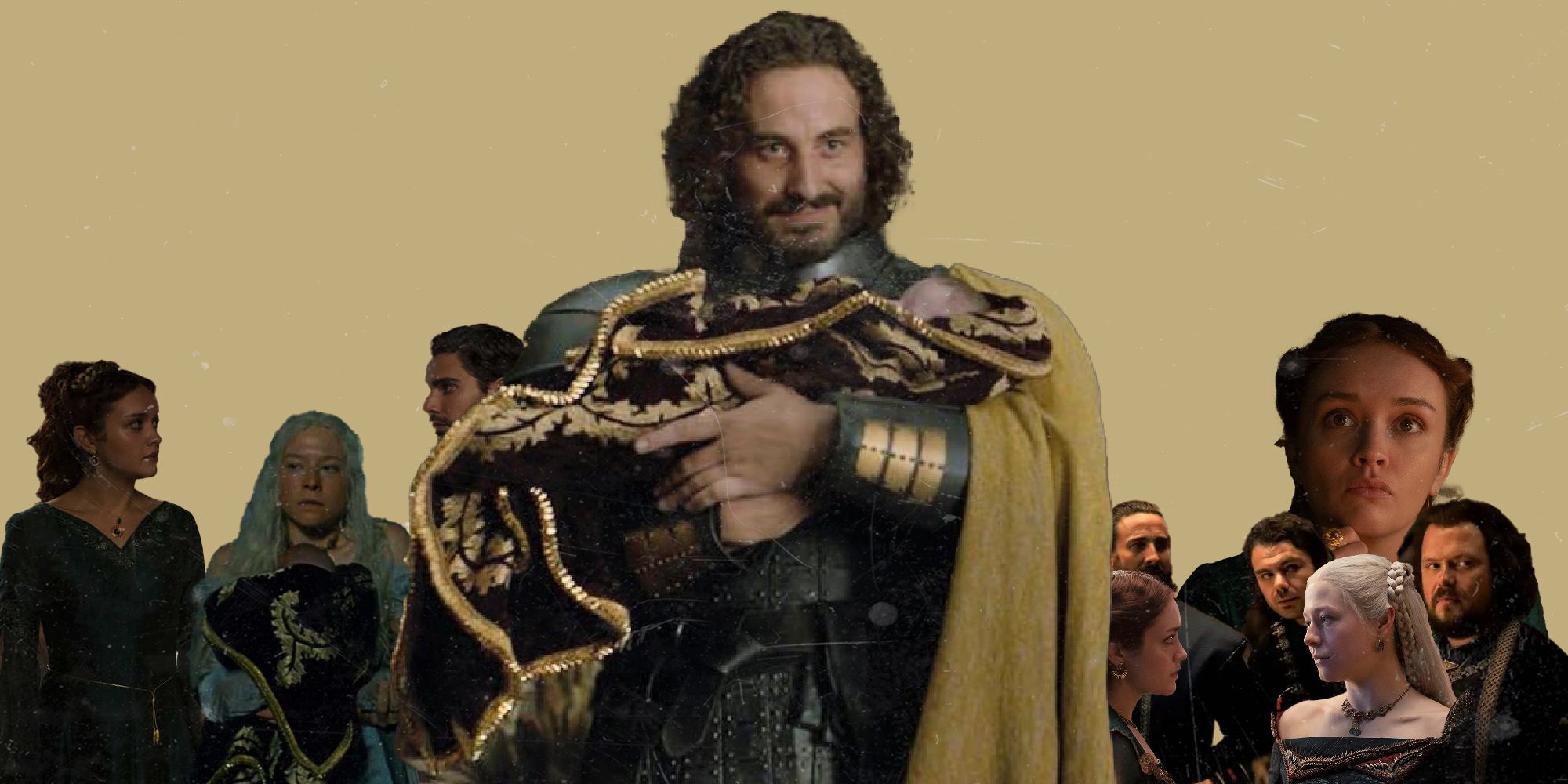 House of the Dragon Ser Harwin Strong with a bunch of other characters