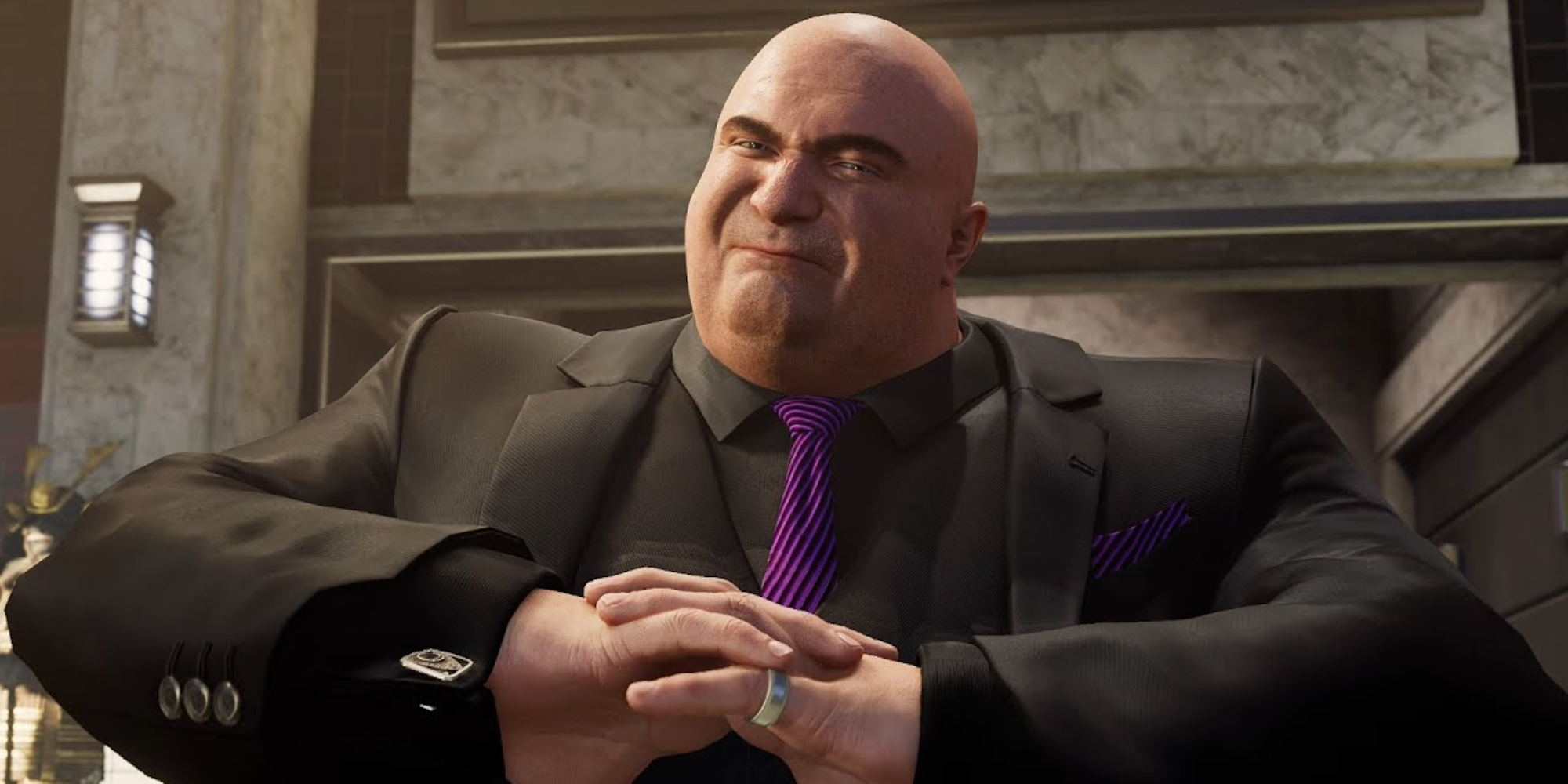 The Kingpin cracking his wrists, preparing for a fight