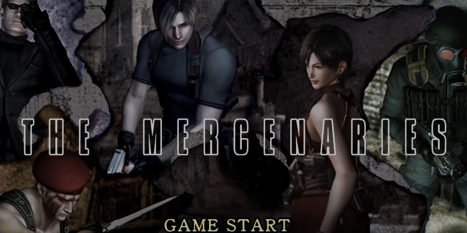 A miltiview image of various characters, the words 'the mercenaries' overlayed.