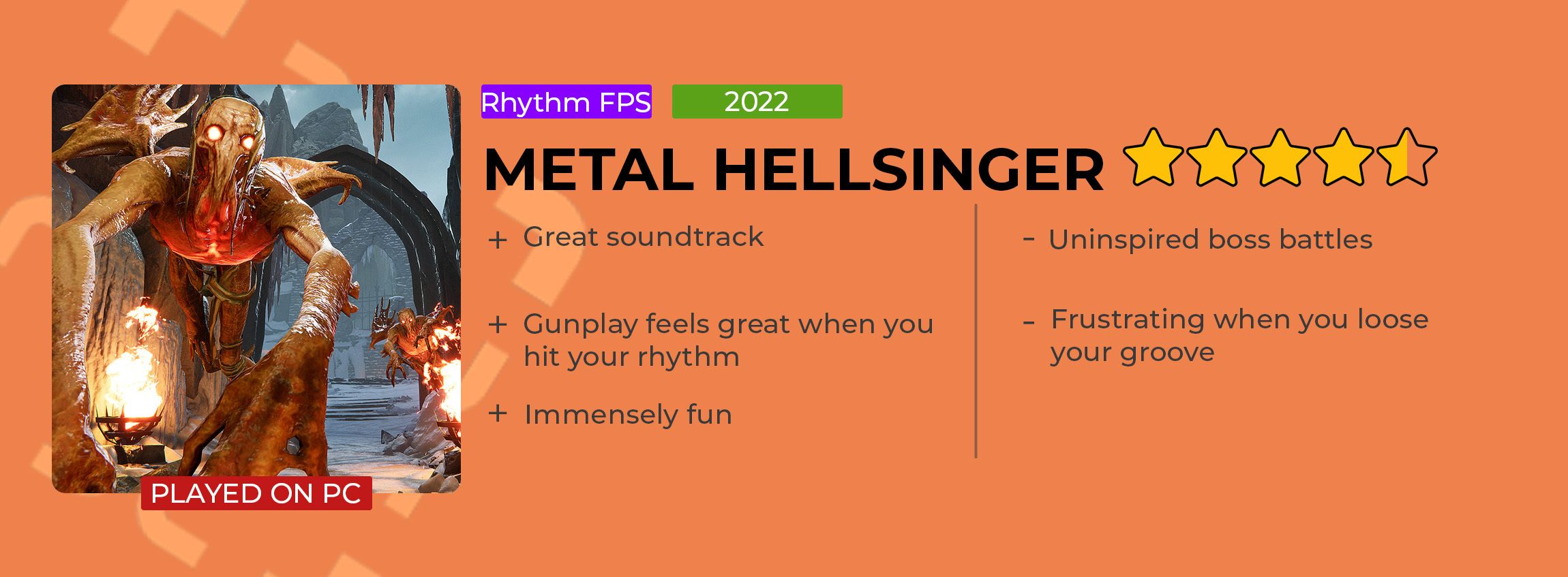 Metal Hellsinger review Card