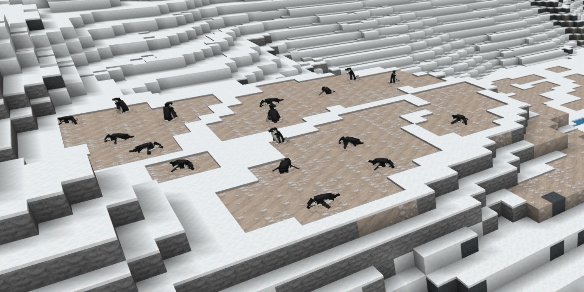 Minecraft Frozen Planet Penguin Game wide shot