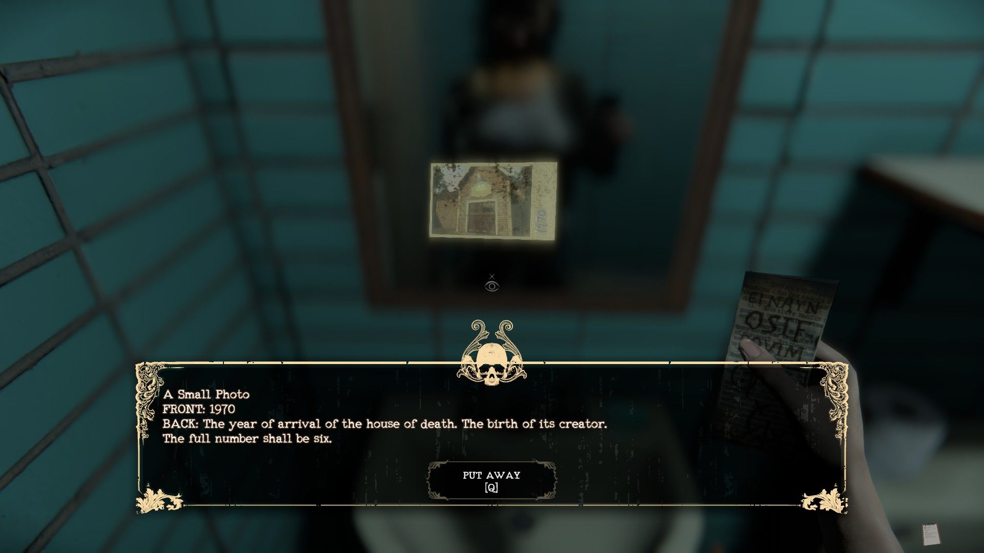 An old photo that you find during one of the scenes in The Mortuary Assistant