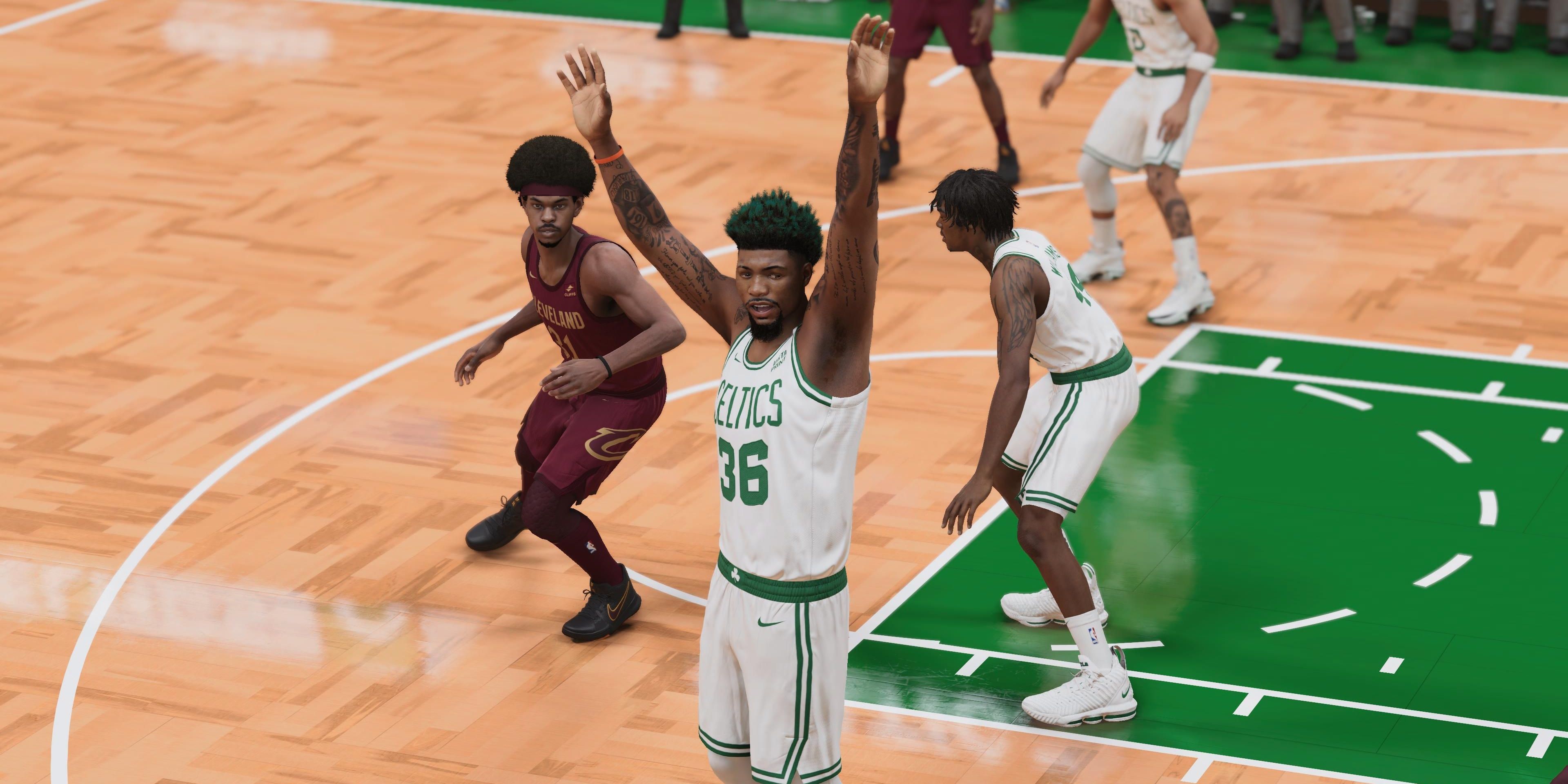 marcus smart attempting to block