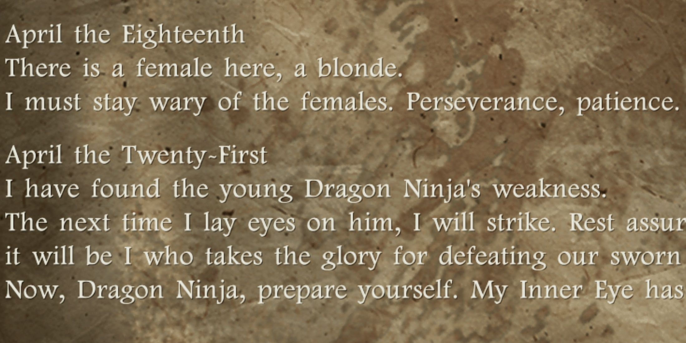 Notebook entry from Ninja Gaiden 2
