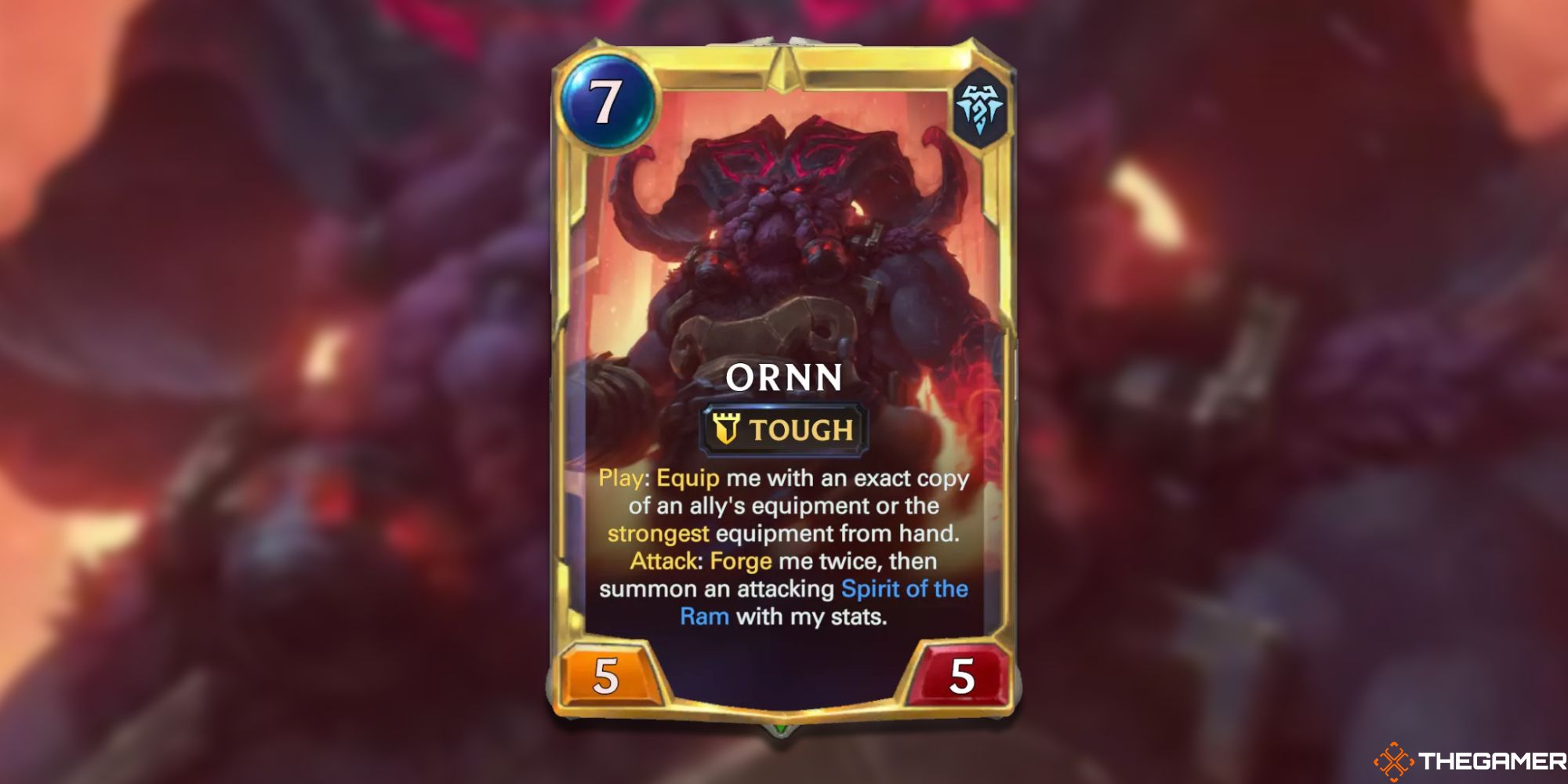 Legends of Runeterra Ornn evolved card