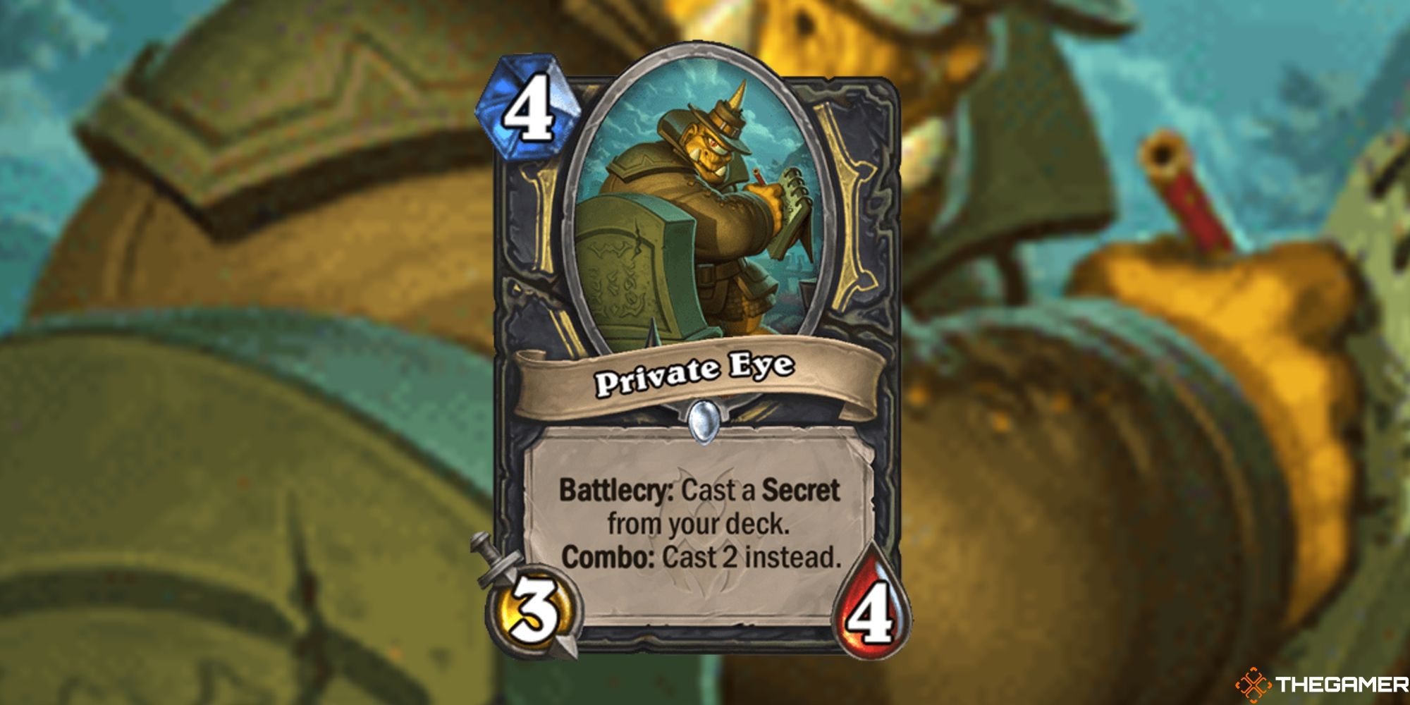 Private-Eye card on a faded background