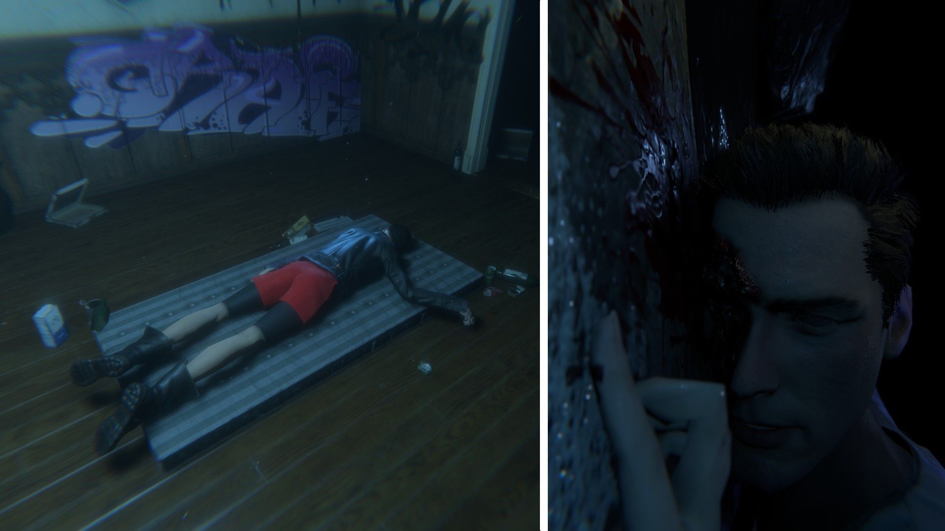 Rebecca's mother ODing and her father laying dead next to her in The Mortuary Assistant
