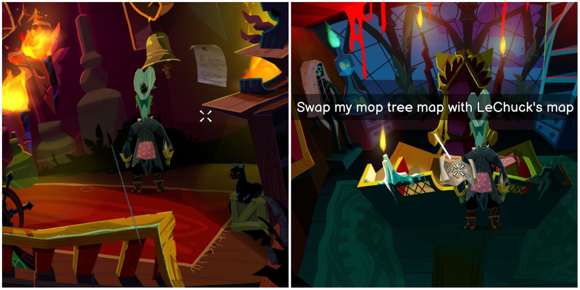 Return to Monkey Island The ship bell and swapping the map to the secret