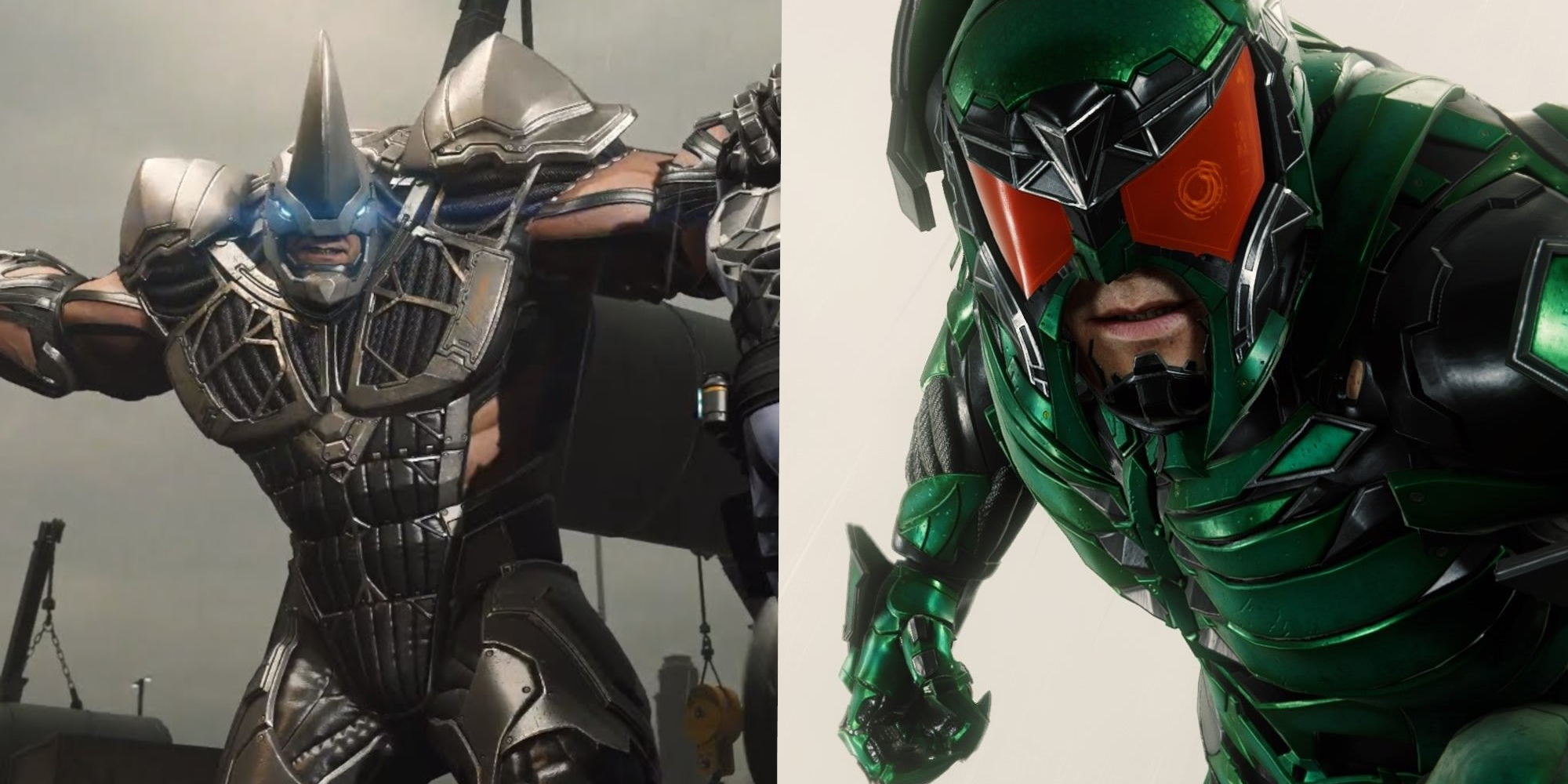 An image of Rhino on the left, and Scorpion on the right