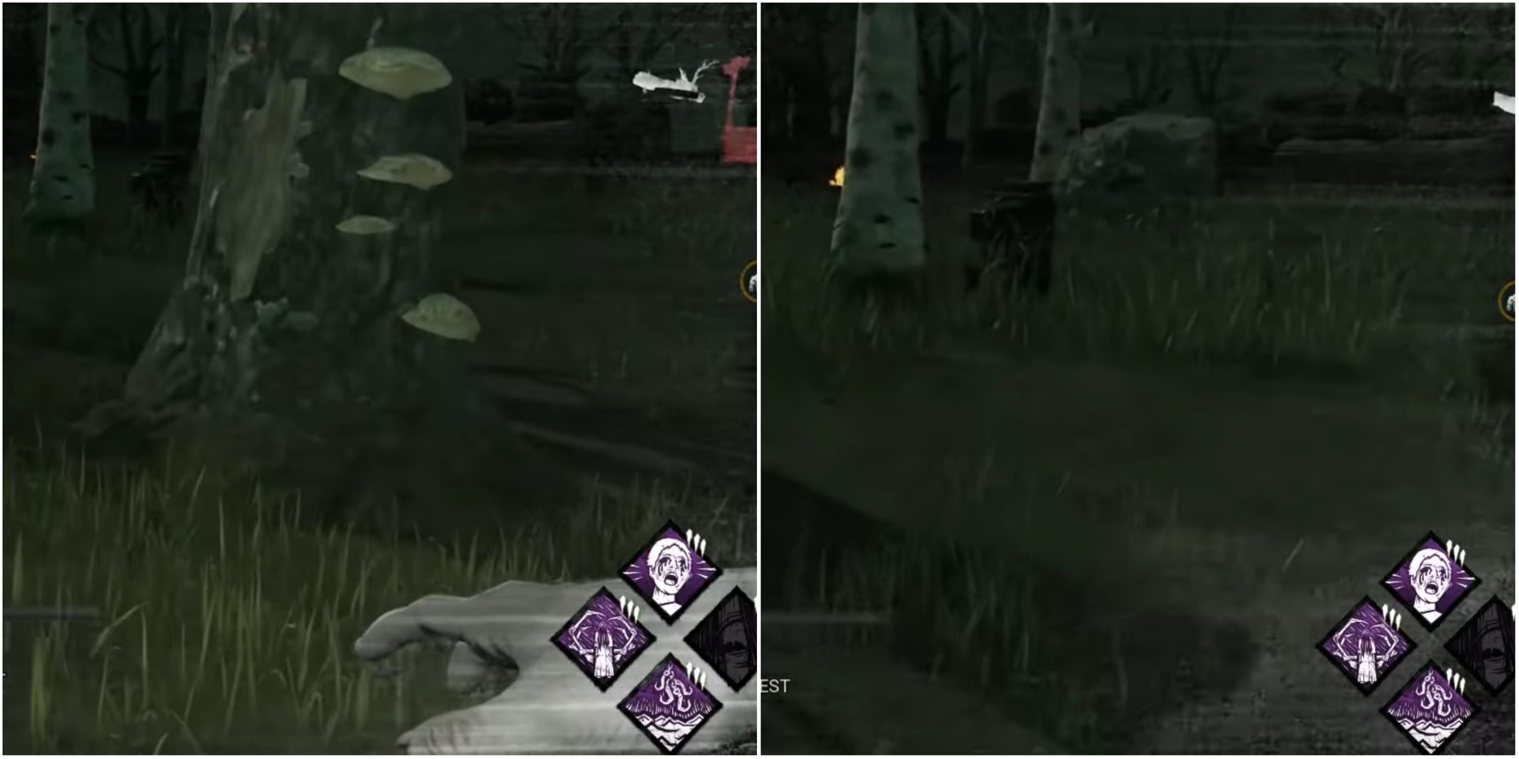 When Demanifested, your hands phase in and out of visibility, this is also an indicator to how Survivors can(not) see you.