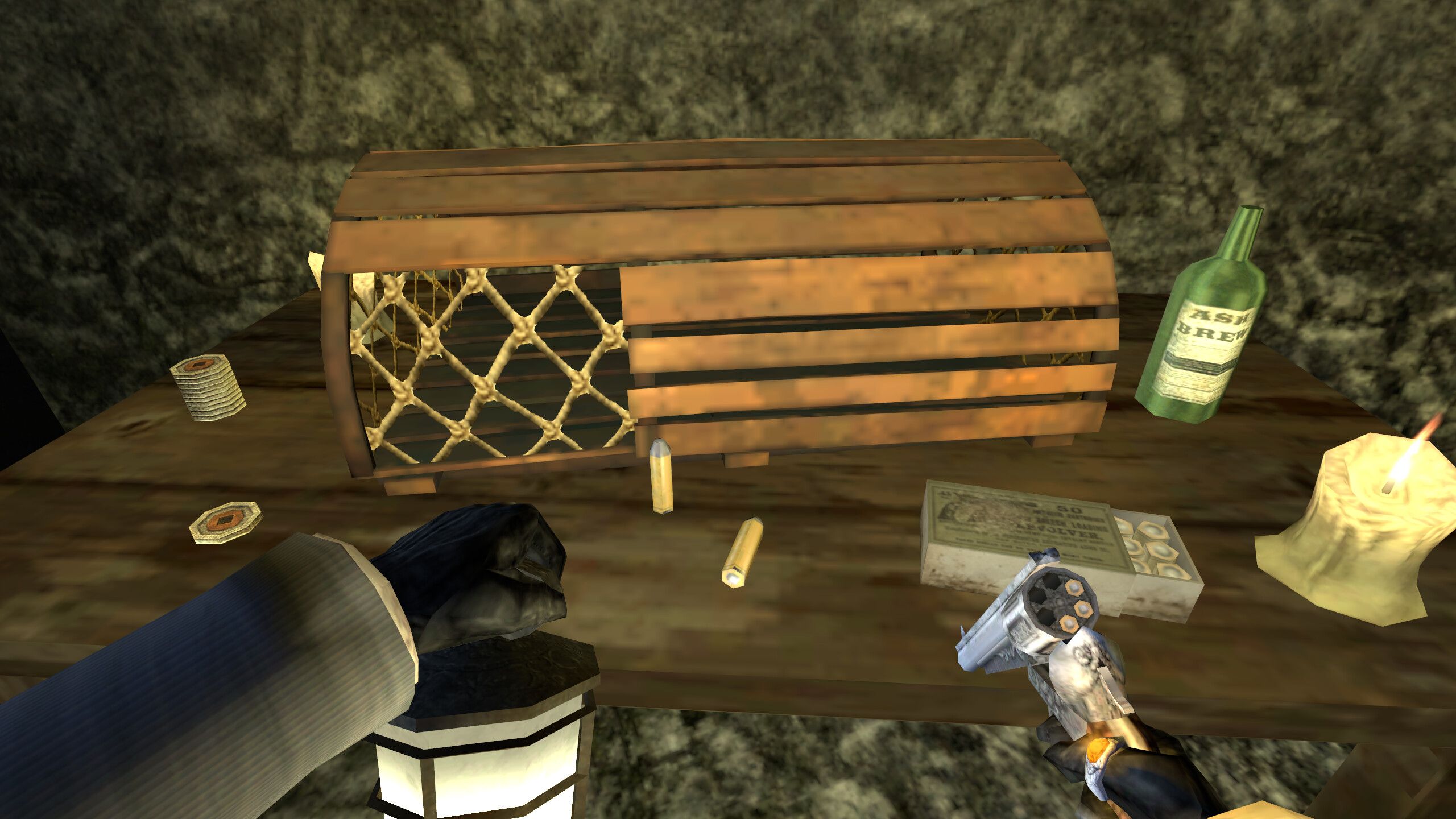Finding a semi-hidden stash, Gloomwood
