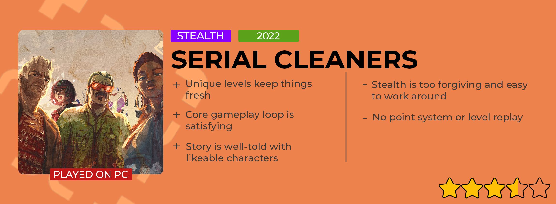 Serial Cleaners Review Card