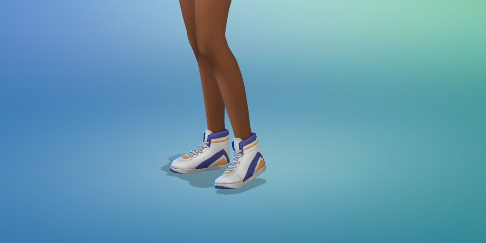 Sims 4: Throwback Fit Kit white shoe with purple and orange in CAS screen