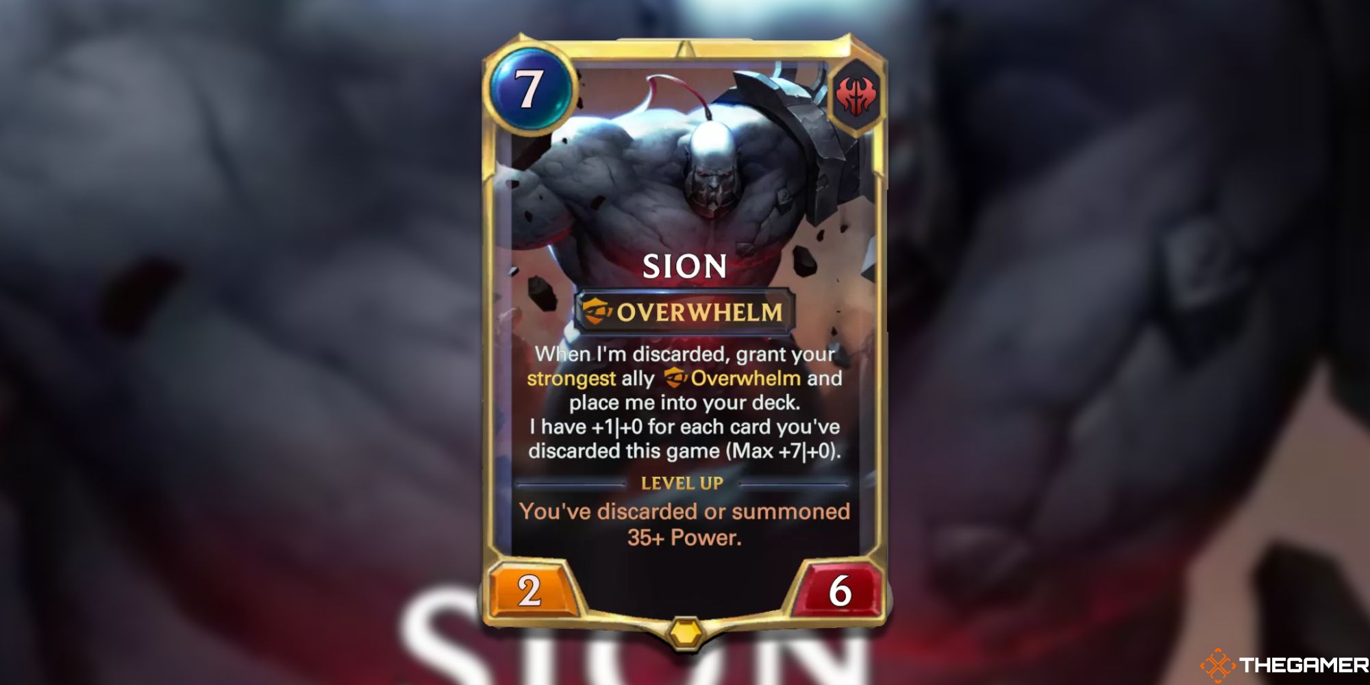 Legends of Runeterra Sion rank one card