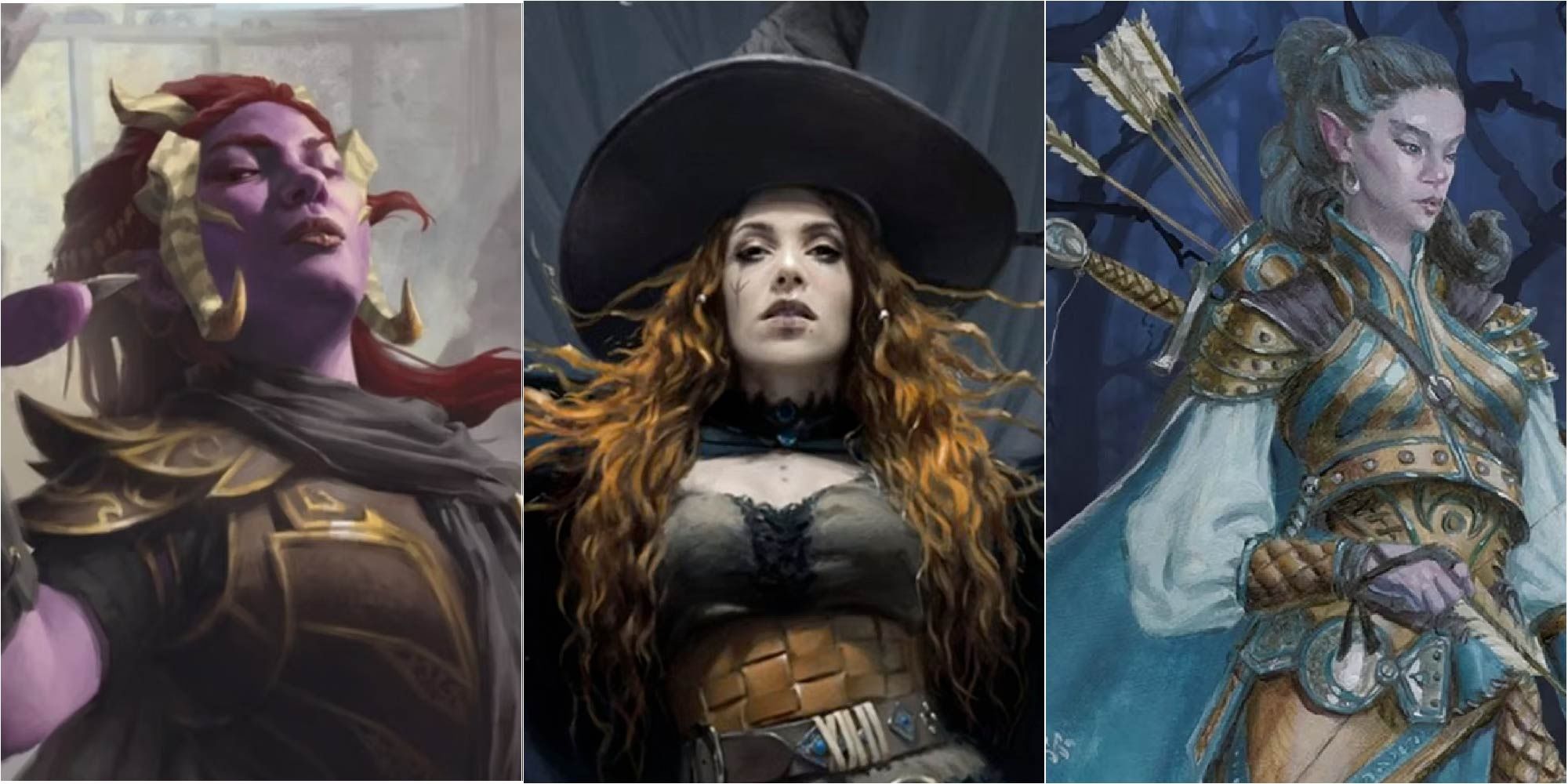 A montage of spellcasters and a ranger, perfect for fighting flying enemies in Dungeons & Dragons (D&D)