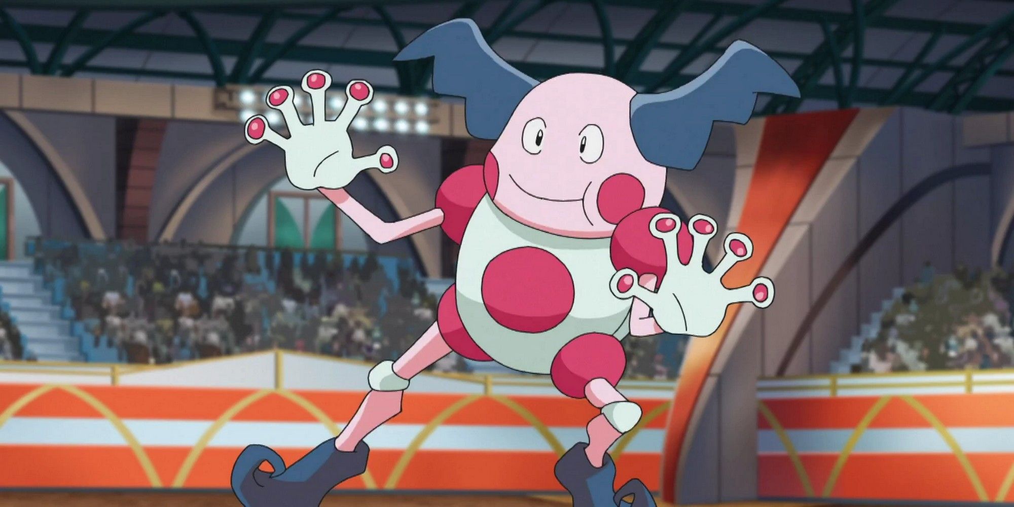 The Pokemon Mr Mime in a Pokemon battle