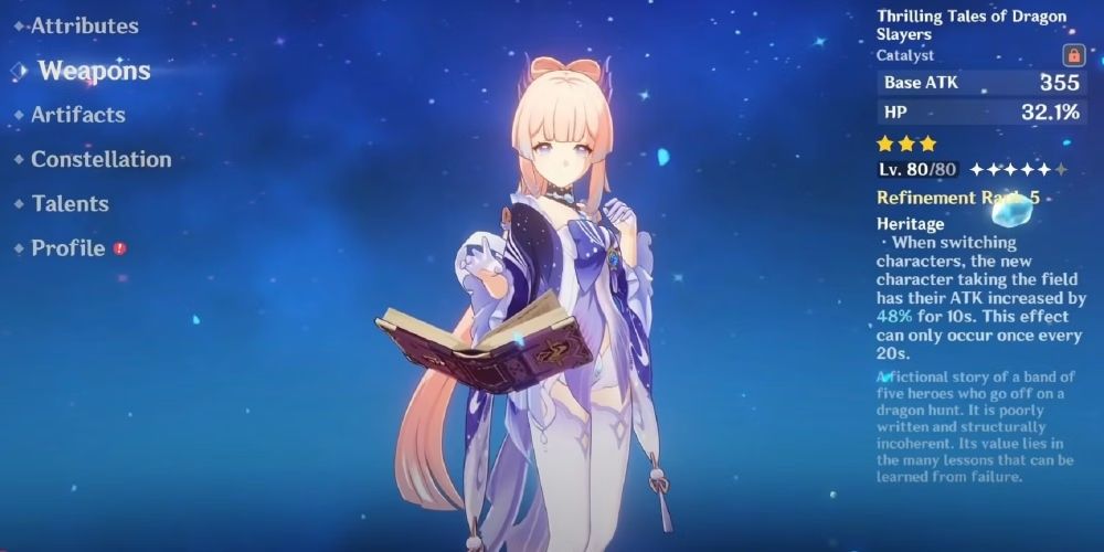 Thrilling Tales of Dragon Slayers catalyst description in Genshin Impact