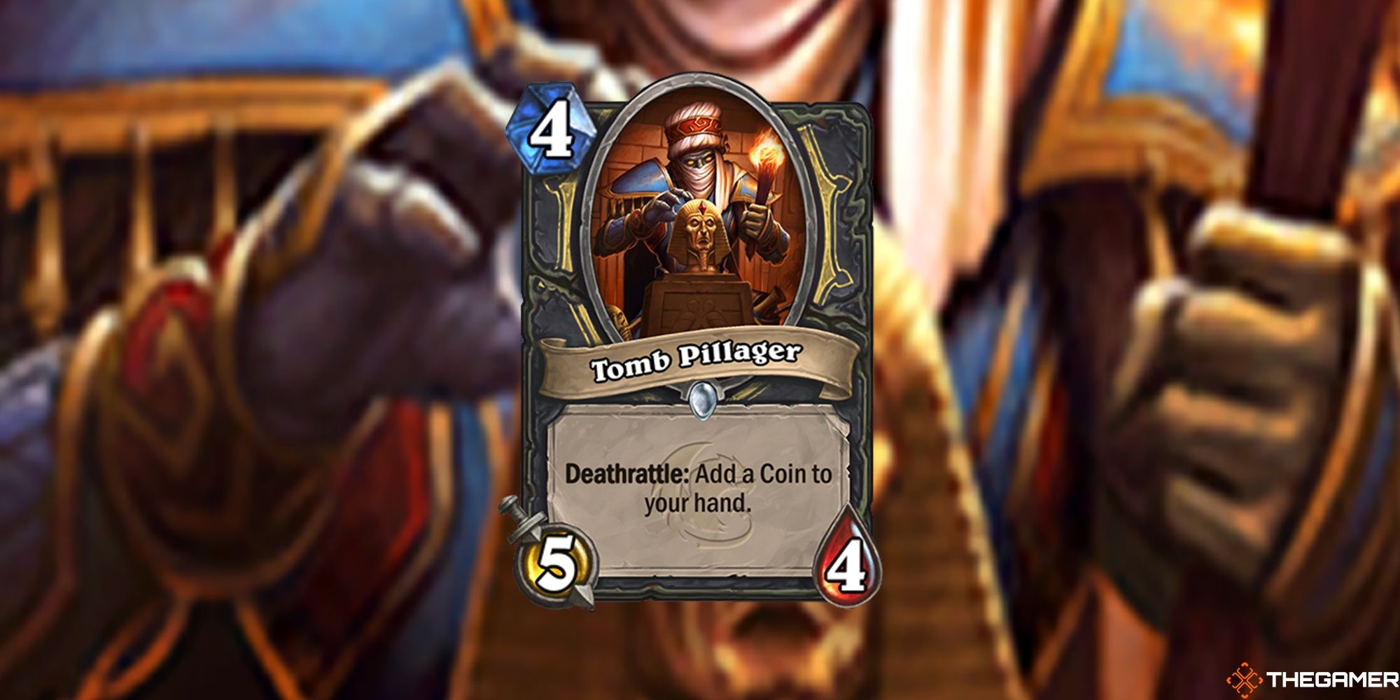 Tomb-Pillager card on a faded background