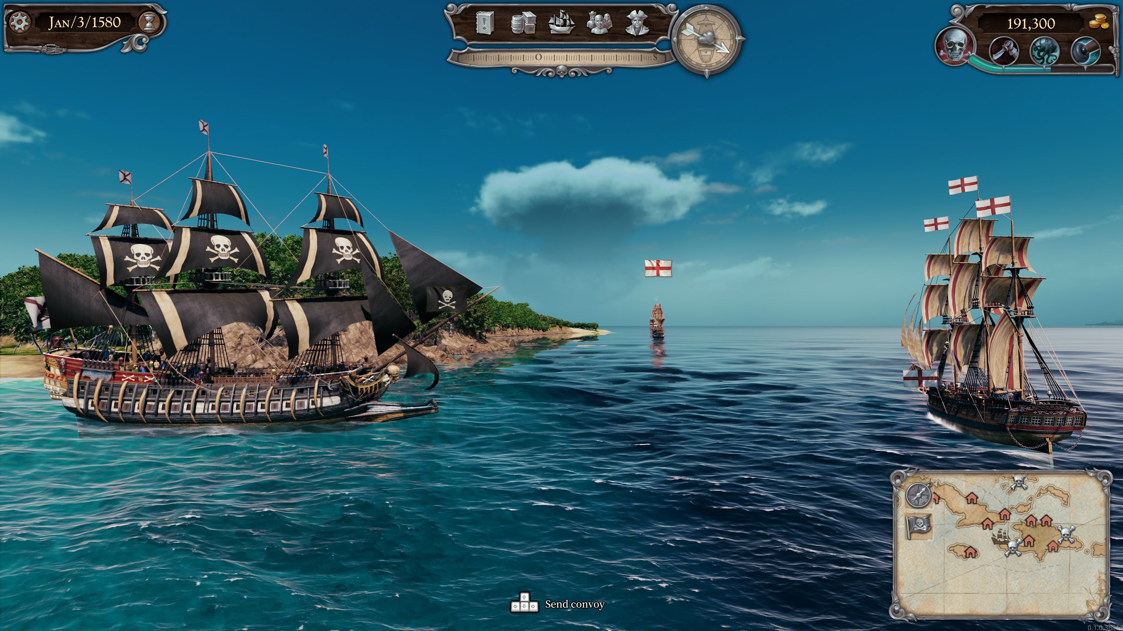 Tortuga-A-Pirates-Tale RTS battle between ships
