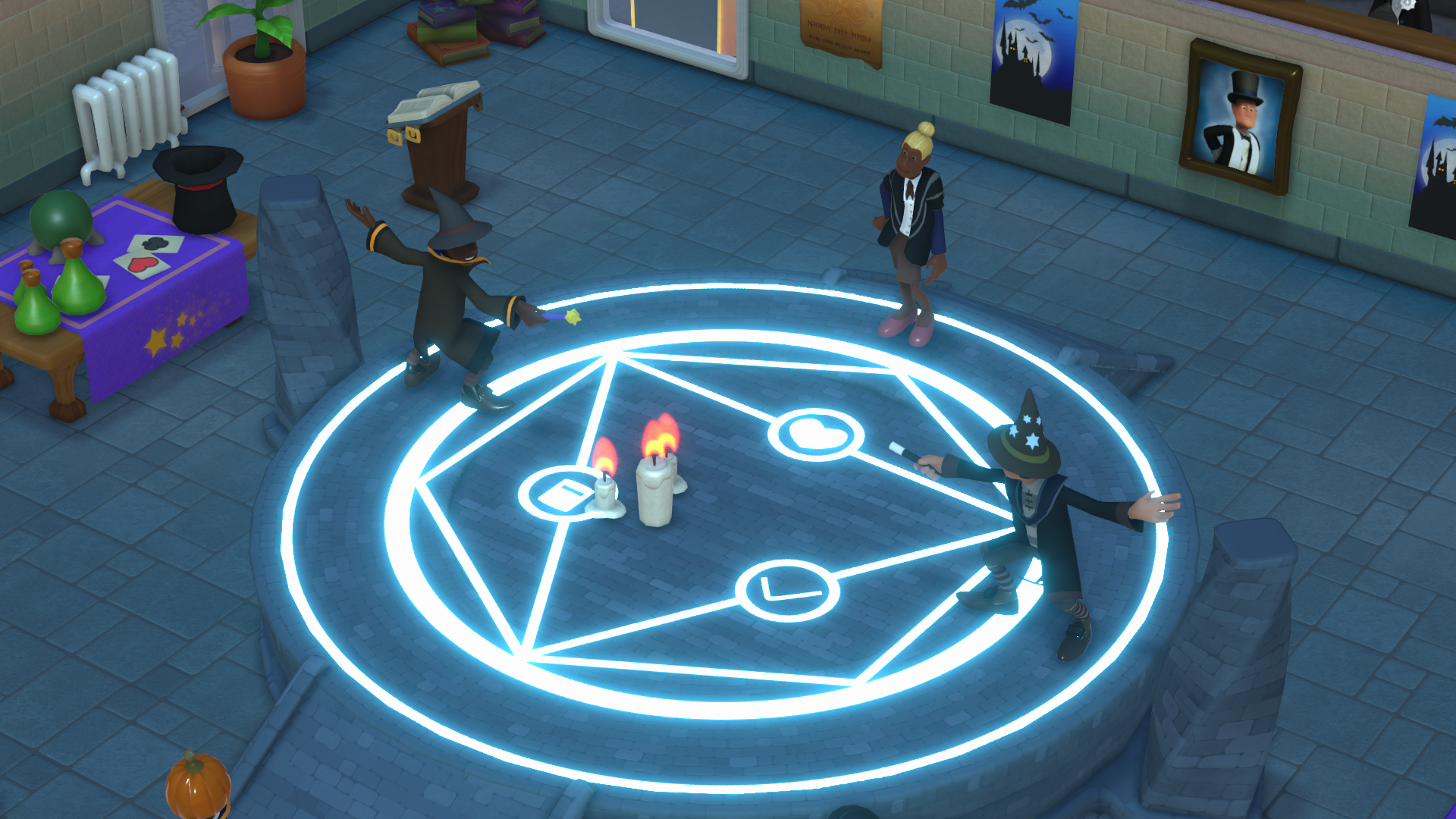 Two Point Campus Wizards Duelling on Duelling Ring