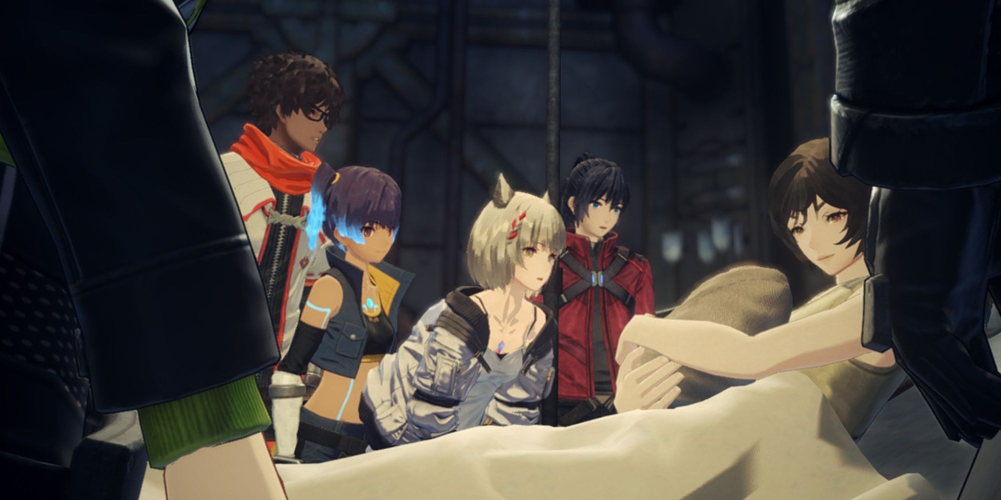 Ouroboros gathering around a Baby in the City in Xenoblade Chronicles 3
