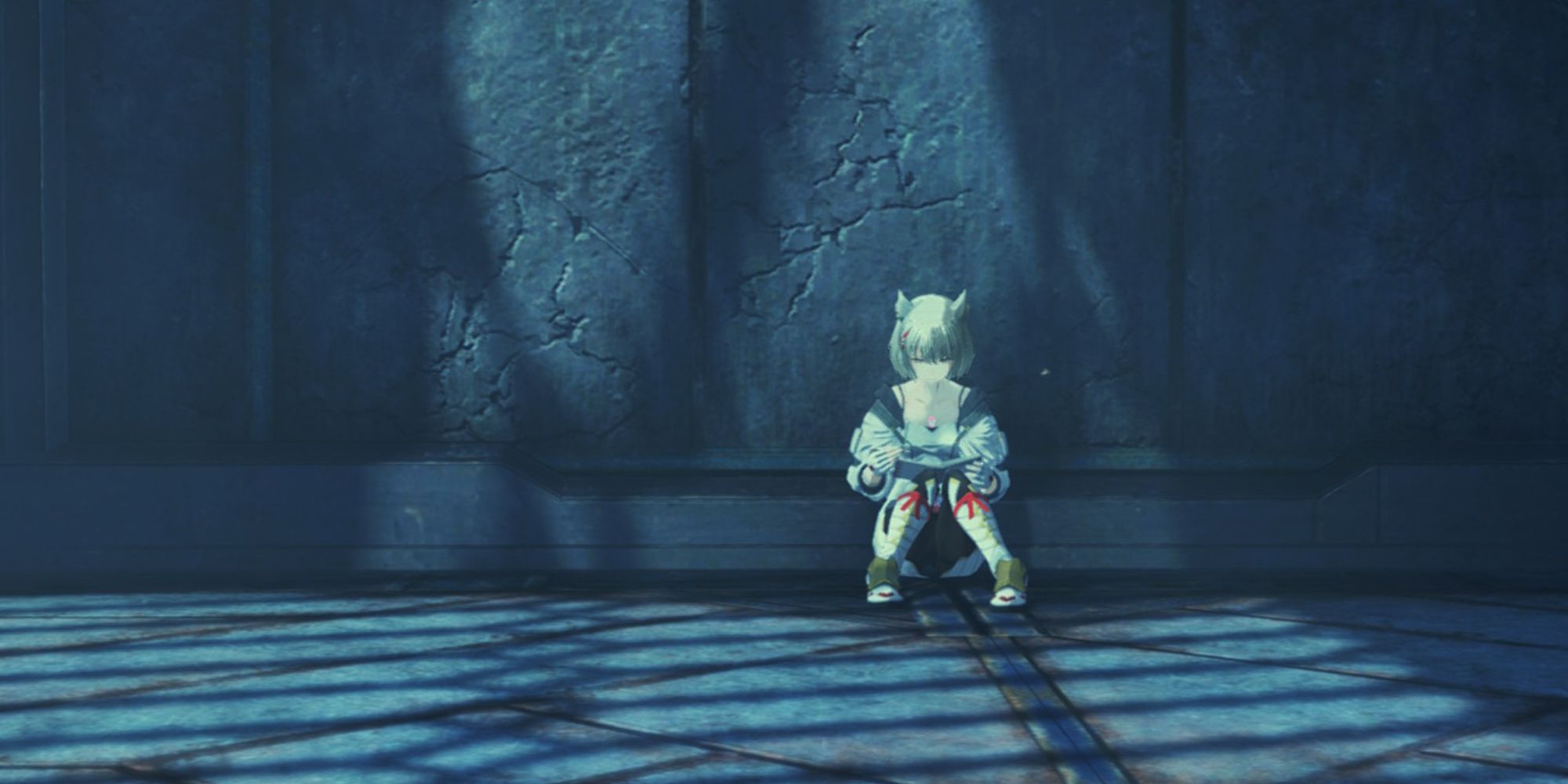 A lonely Mio writing in her journal in her prison cell in Chapter 5 of Xenoblade Chronicles 3