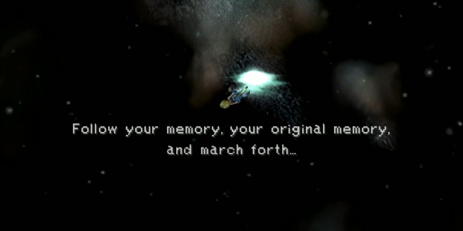 Zidane in space, following Garland's voice in Final Fantasy 9.