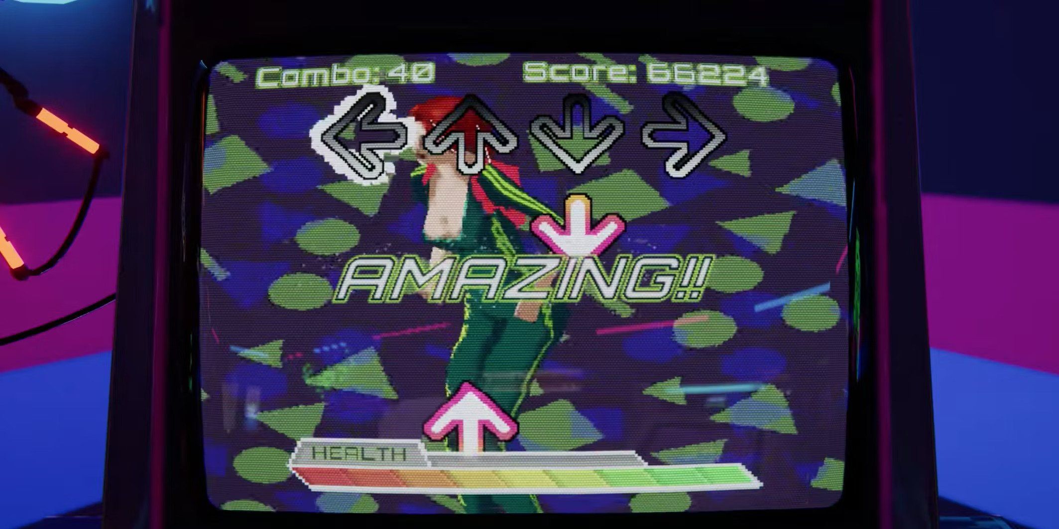 The Cyber Dance Cabinet in Arcade Paradise