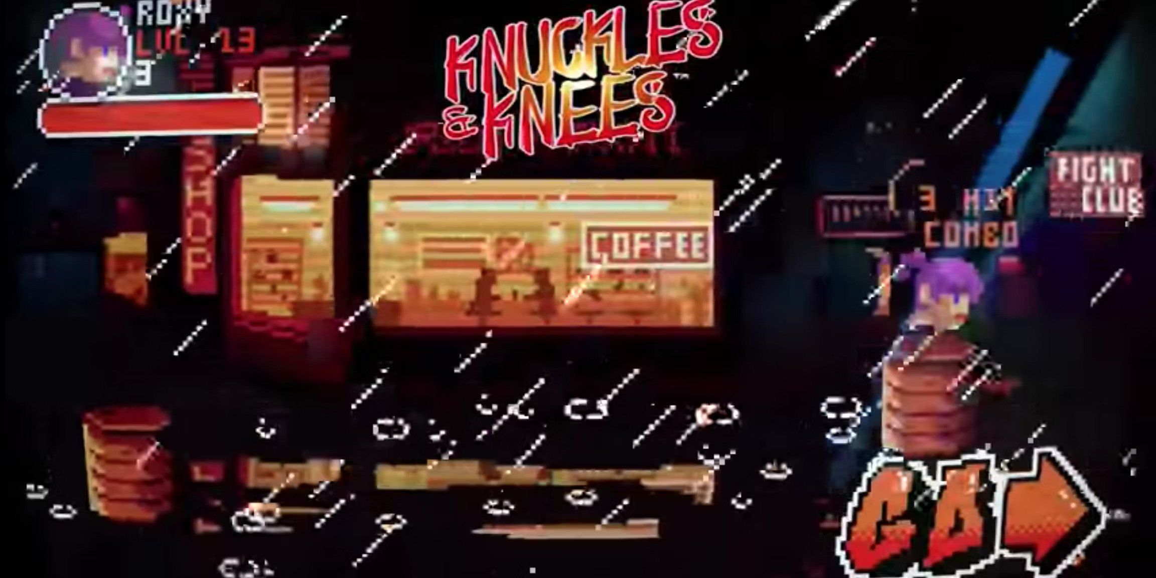 The Knuckles and Knees cabinet in Arcade Paradise