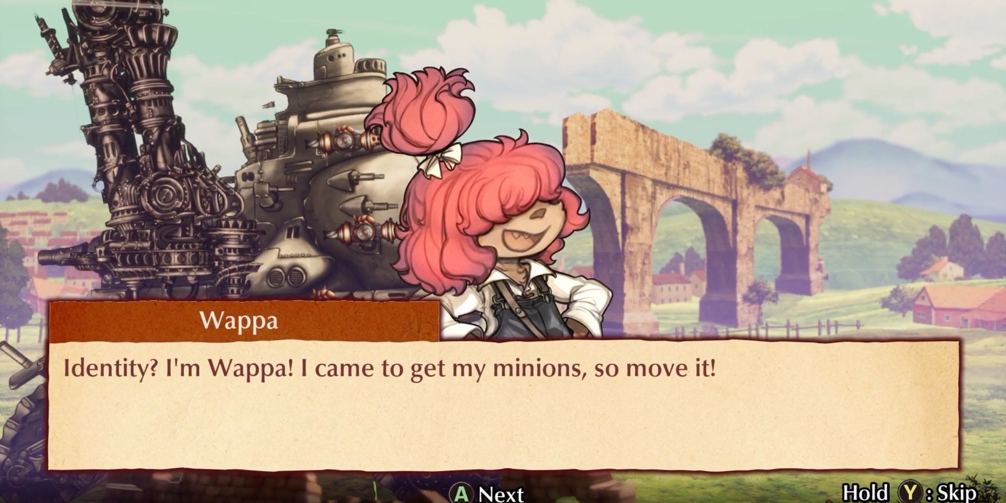 A screenshot of Fuga: Melodies Of Steel, showing Wappa telling the Berman army to move it