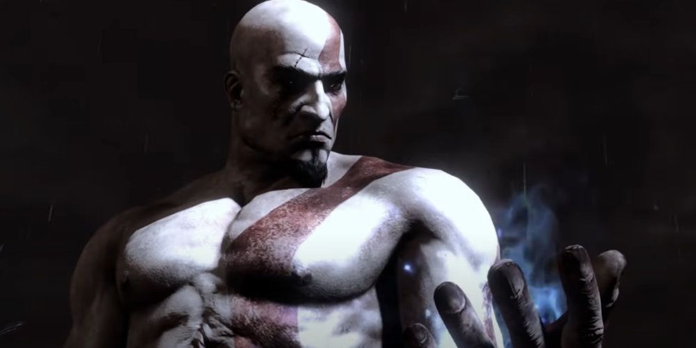 god of war 3 kratos looking at his hand