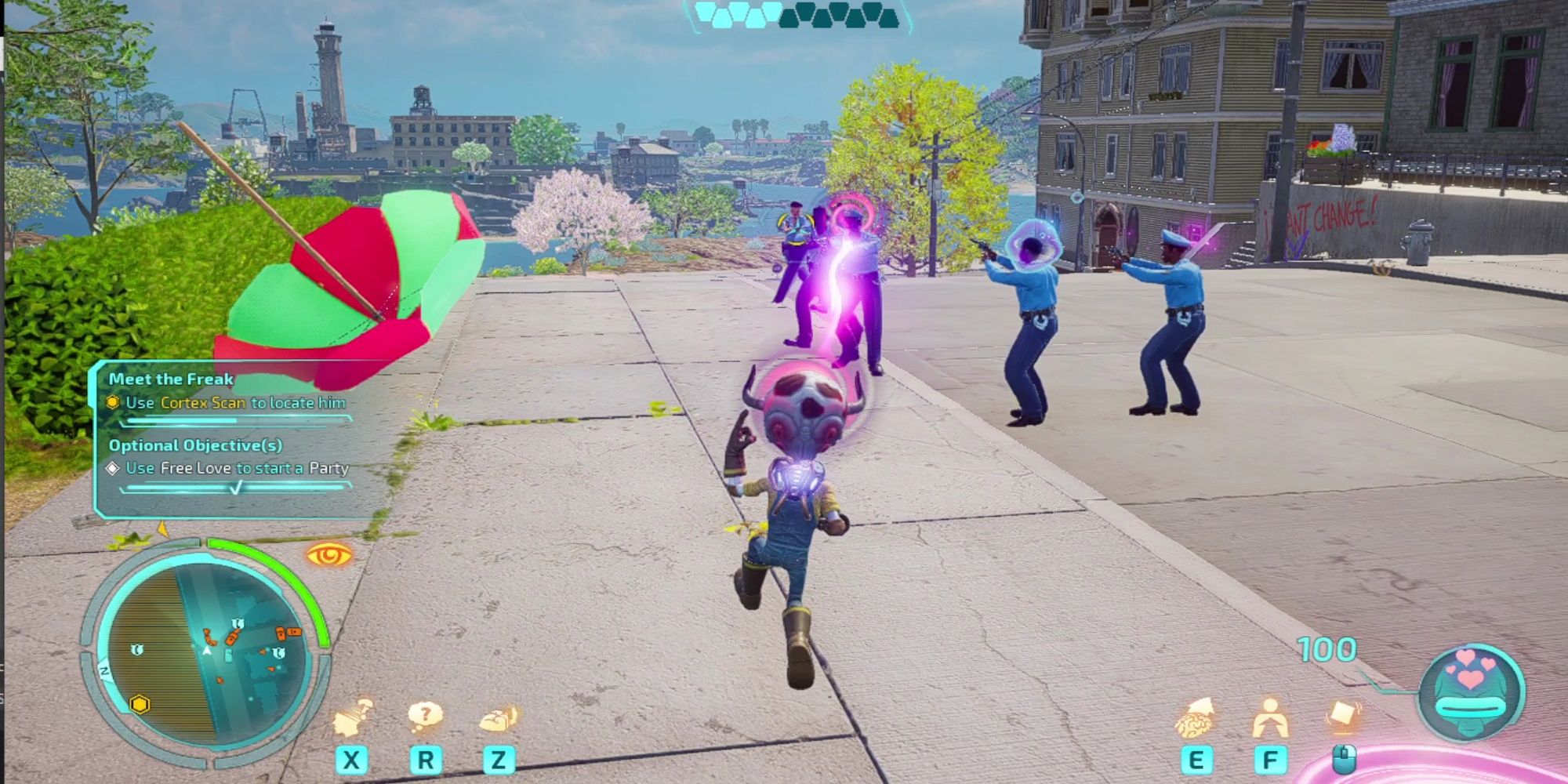 Destroy All Humans 2: Reprobed - Crypto Fighting The Cops With His Mental Powers