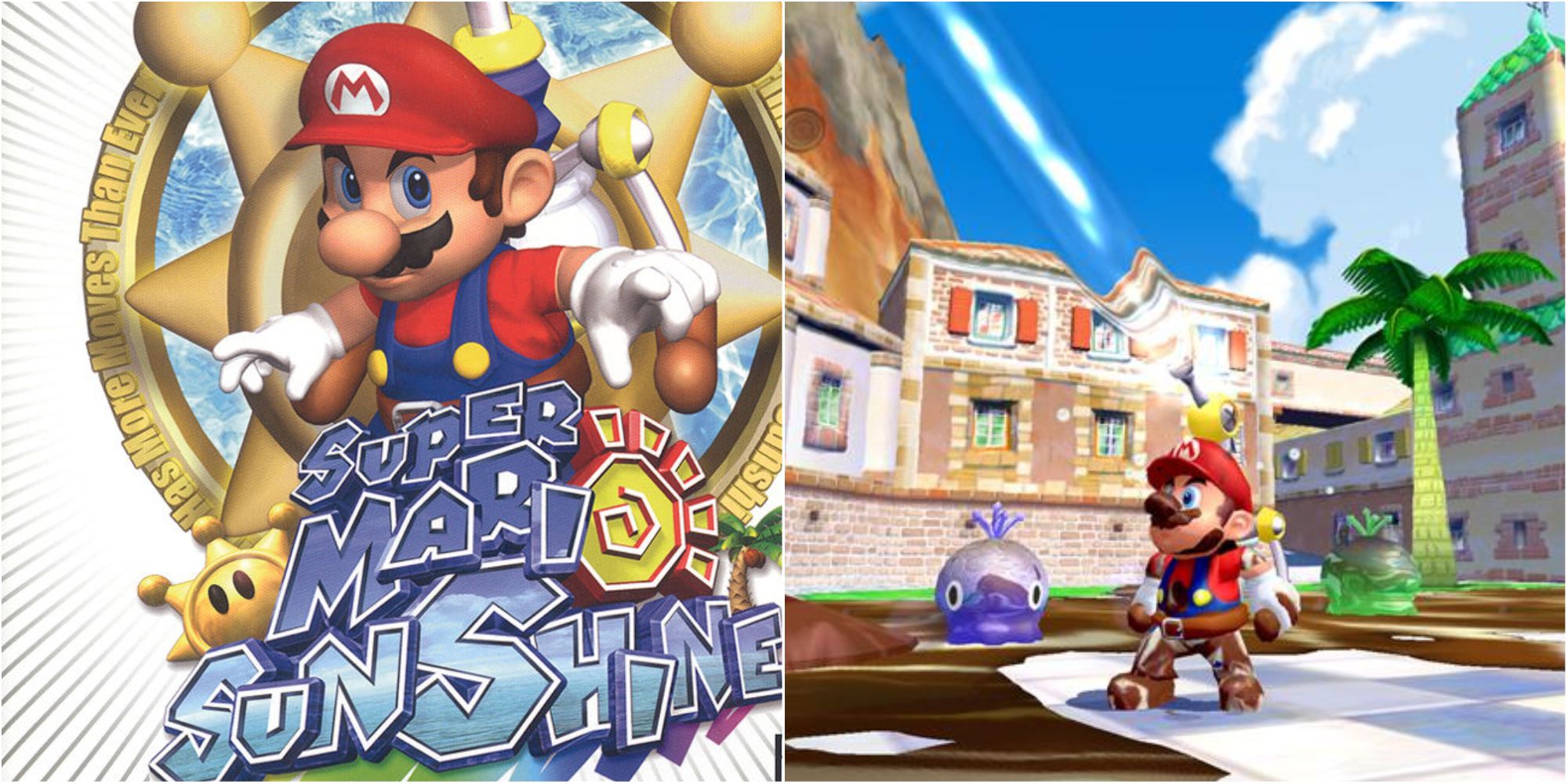 super mario sunshine cover & gameplay