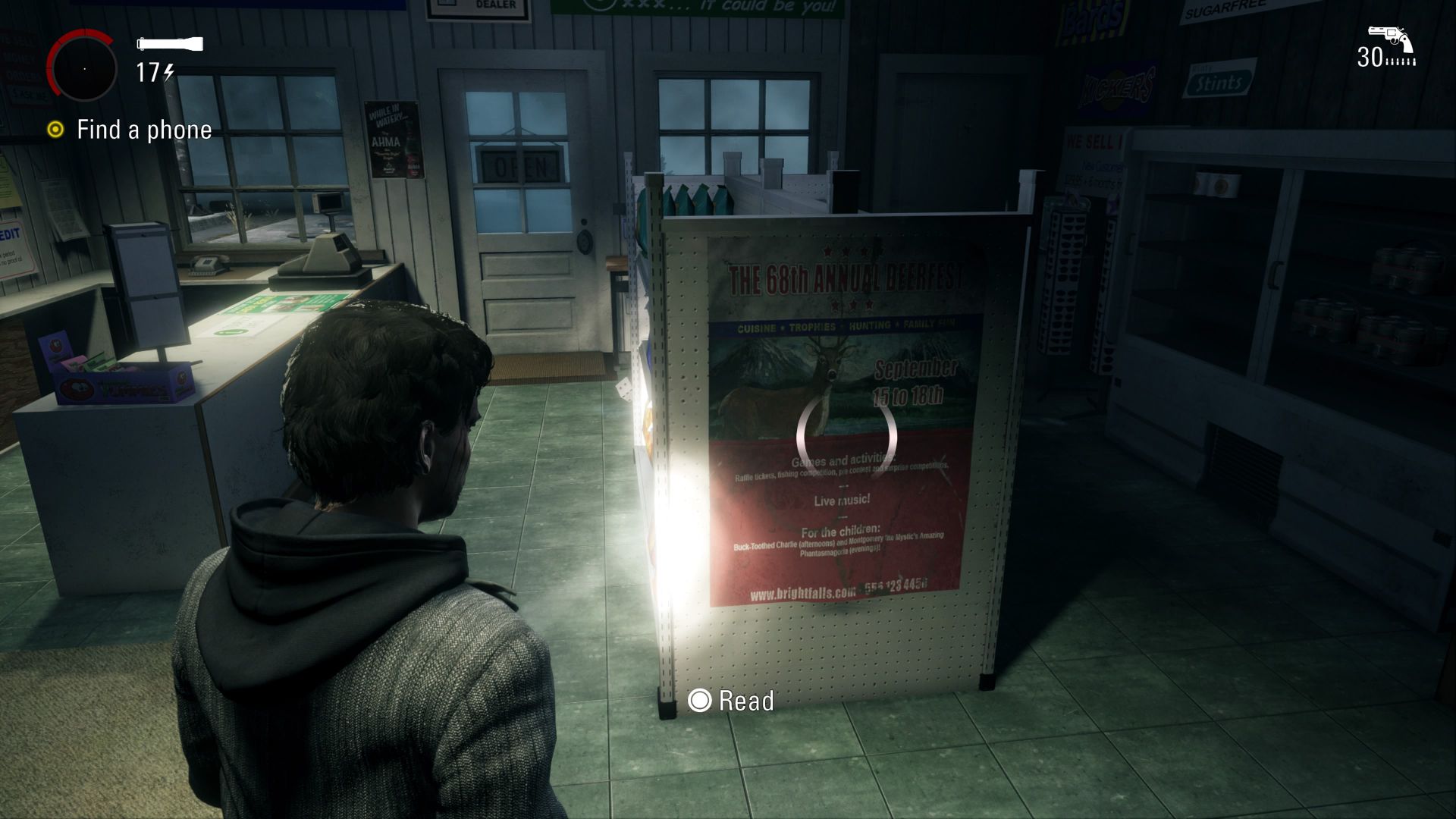 A Deerfest Poster In Alan Wake