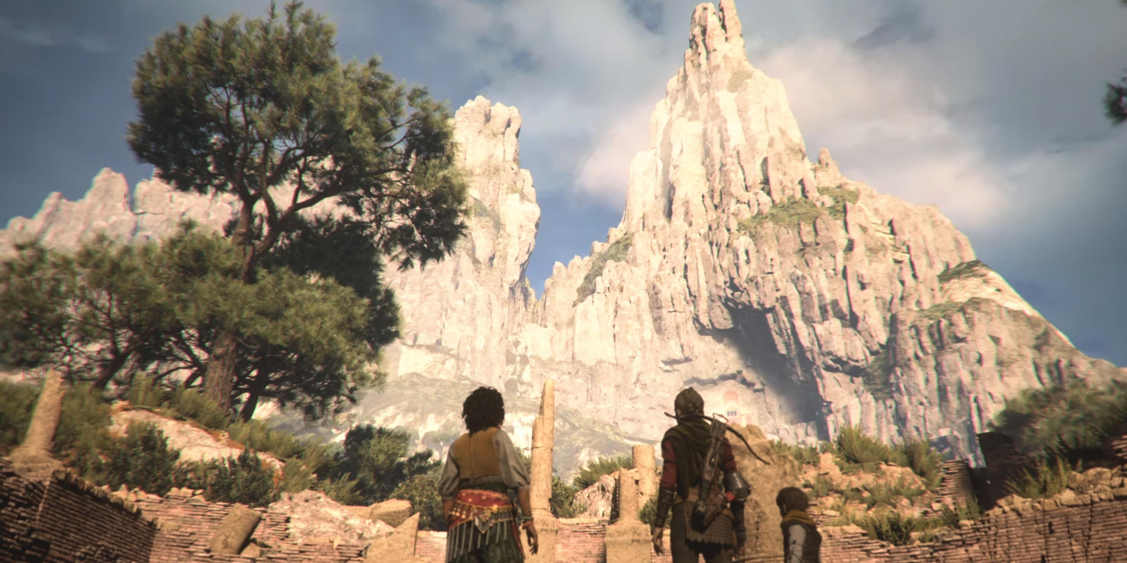 amicia, hugo, sophia staring at Las Madres mountains