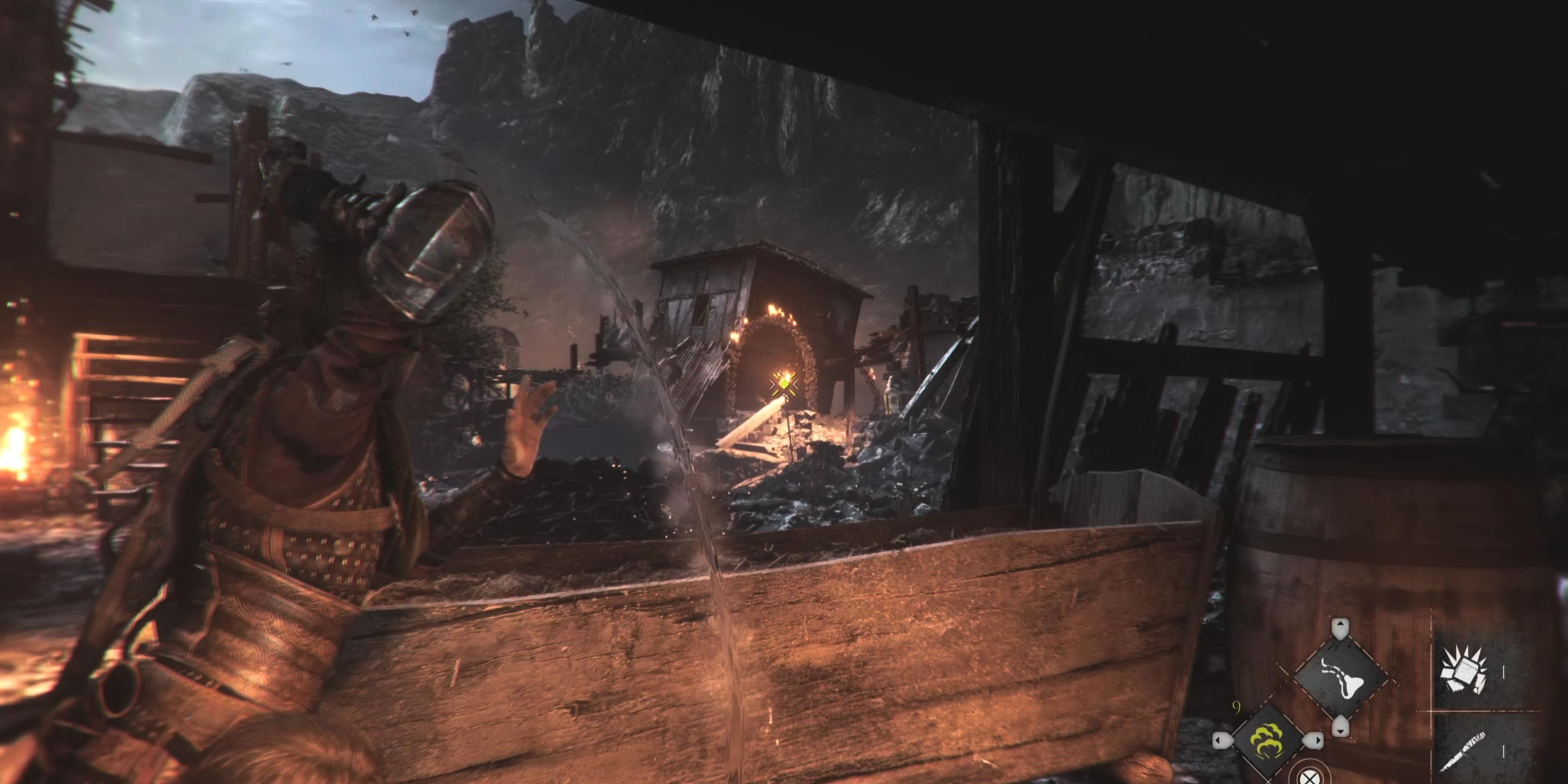 amicia firing exstinguis shot at guard