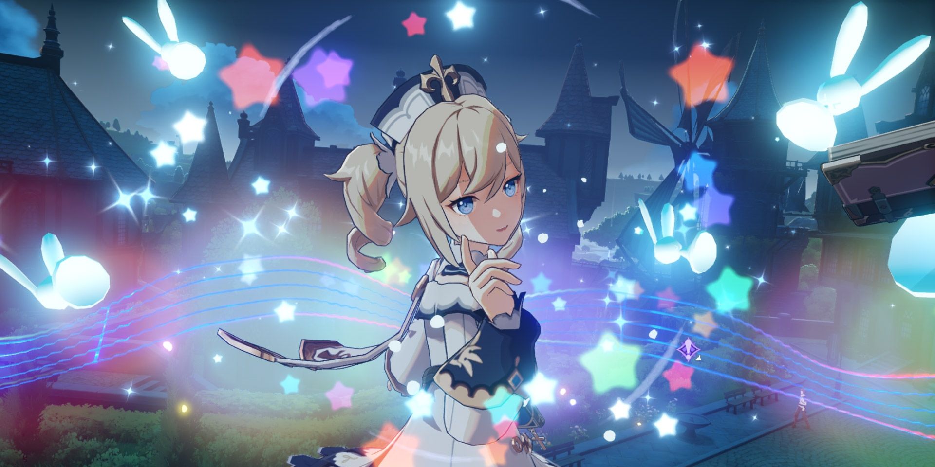 Barbara about to twirl in her Elemental Burst in Genshin Impact