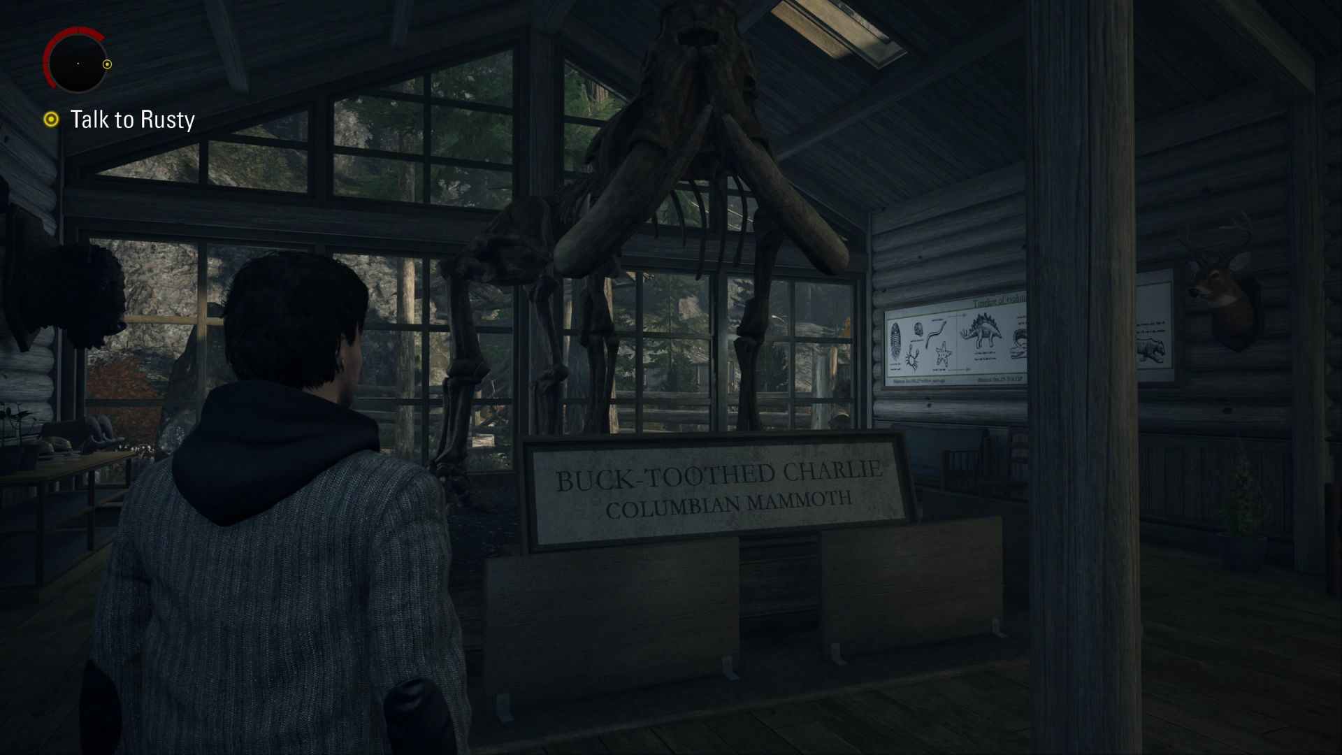 A Mammoth Skeleton And Sign In Alan Wake