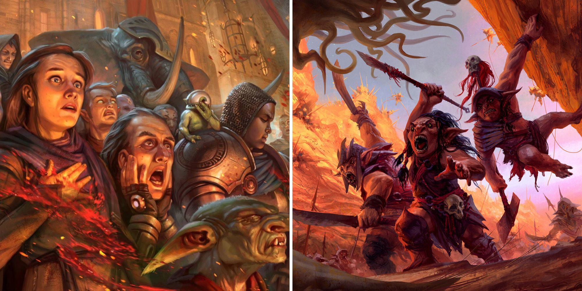 Audience watches as goblins attack