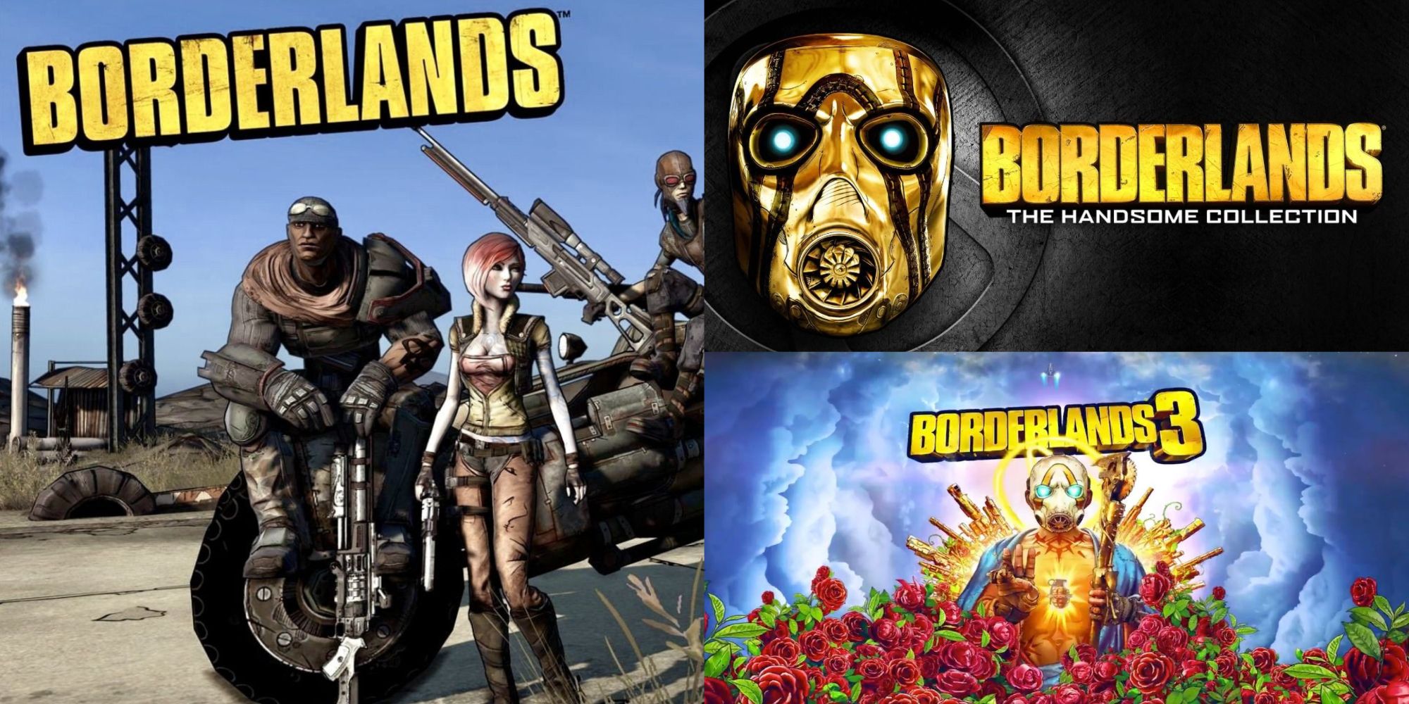 Collage of all the four main Borderlands games.