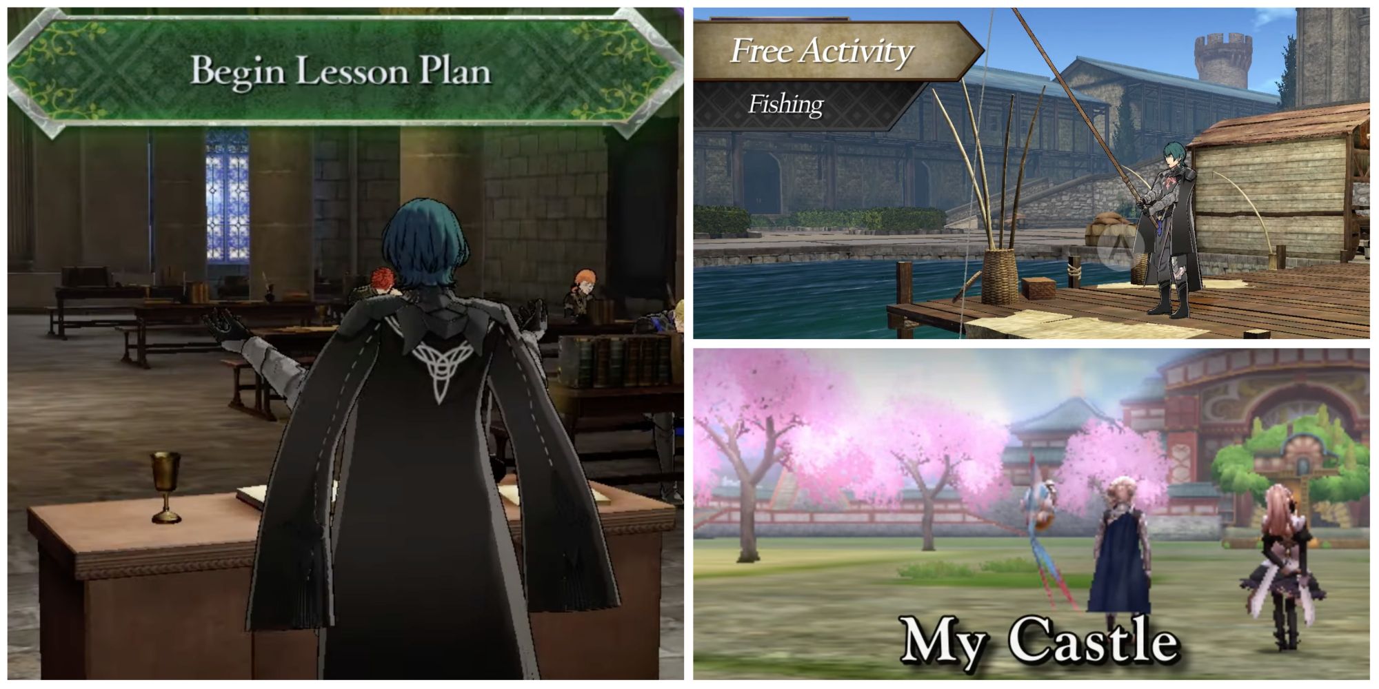 Cover for X Activities That Should Return In Fire Emblem Engage featuring Byleth from Fire Emblem Three Houses and Corrin, Felicia, and Lilith from Fire Emblem Fates
