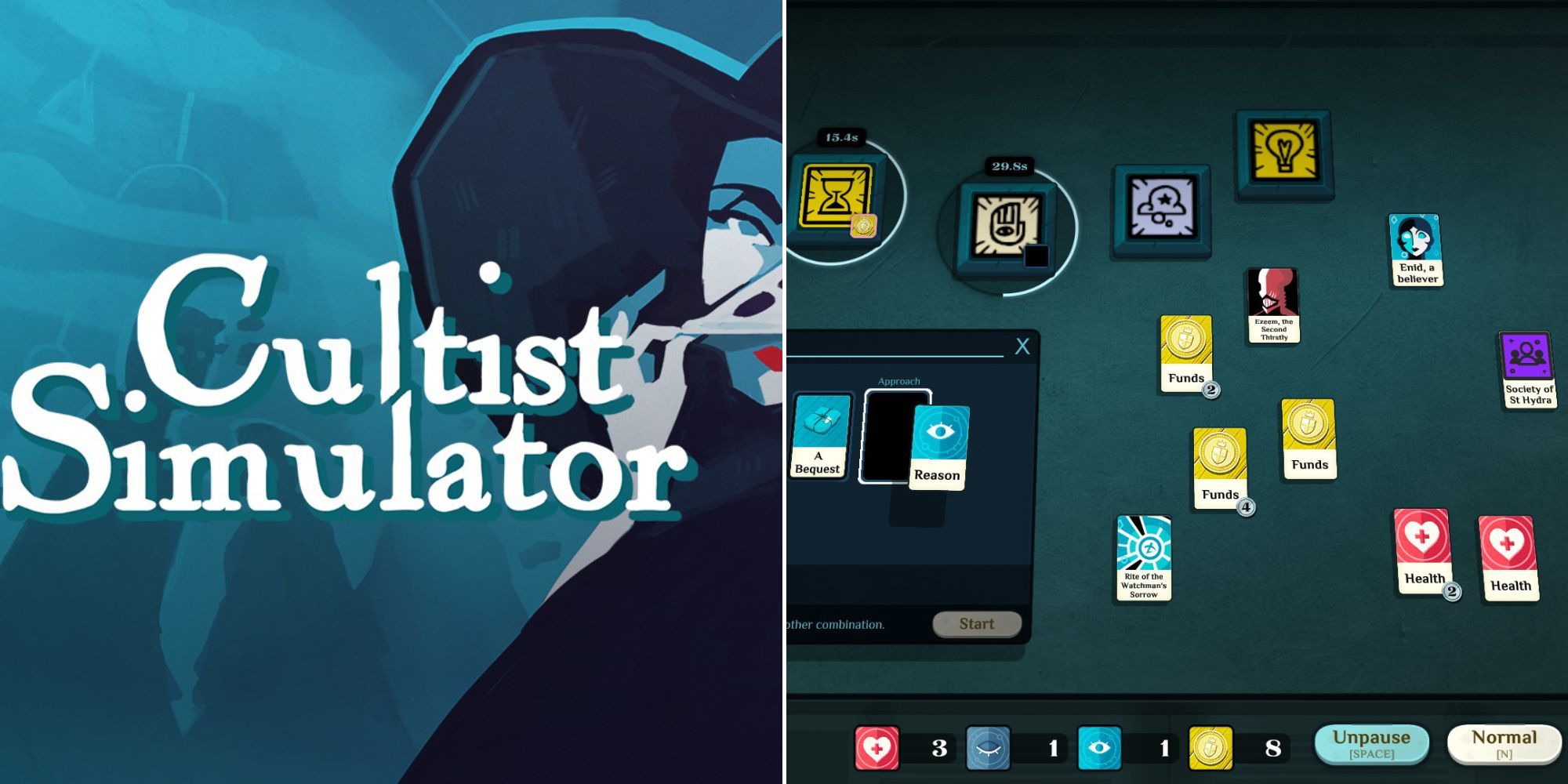 Cultist Simulator Cover Art - Main Game Board Of Cards