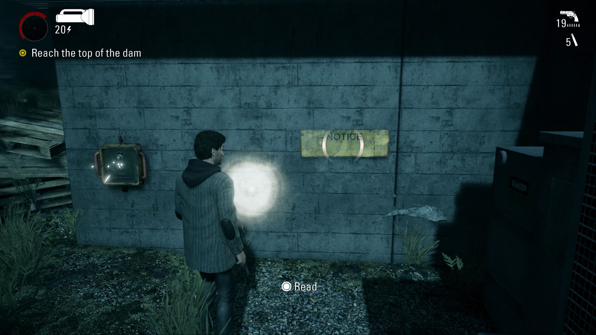 A Button And Sign In Alan Wake